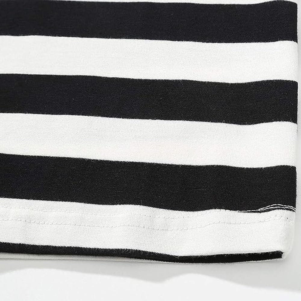 Kid'S Boys Pugsley Addams Shirt Black White Striped Mime T Shirt Halloween Costumes Bank Robber Novelty T-Shirts