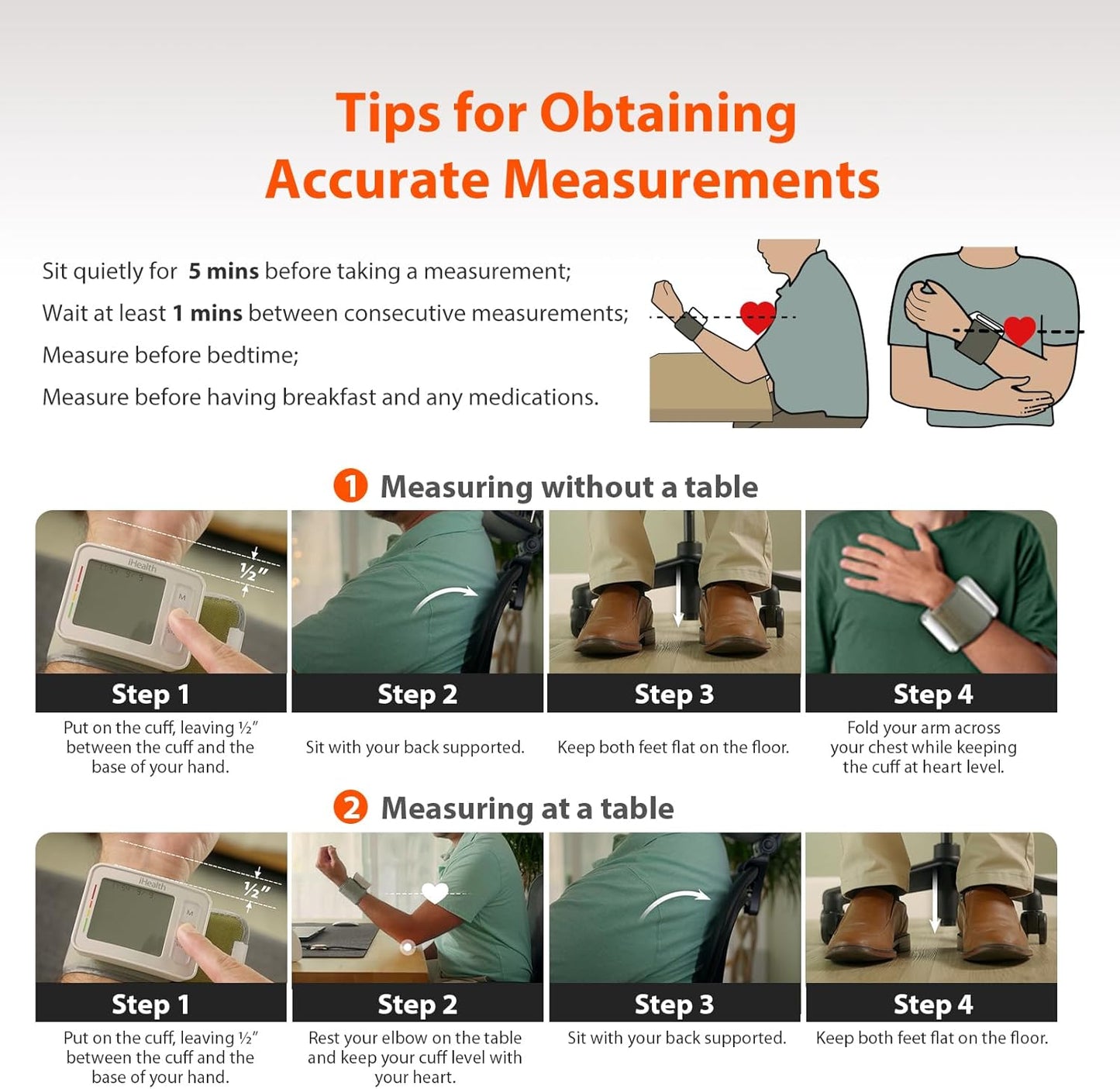 Push Wrist Blood Pressure Monitor, Digital Bluetooth Blood Pressure Machine with Large Display and Portable Carrying Case for at Home and Travel Use