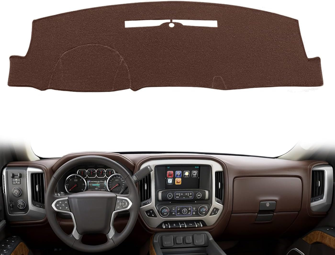 Dash Cover Custom Fit for Chevy Chevrolet Silverado 1500 LT/WT 2007-2013 2500 HD / 3500 HD 2007-2013, GMC Sierra 2007-2013 .Dashboard Cover Mat Pad Carpet (08-13, Black) Y74