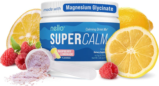 Supercalm Drink Mix - Ashwagandha KSM 66, Magnesium Glycinate, L-Theanine, Vitamin D3 - Ashwagandha Root Extract, Magnesium & L-Theanine Supplement - Focus & Support (30 Servings) TLBH