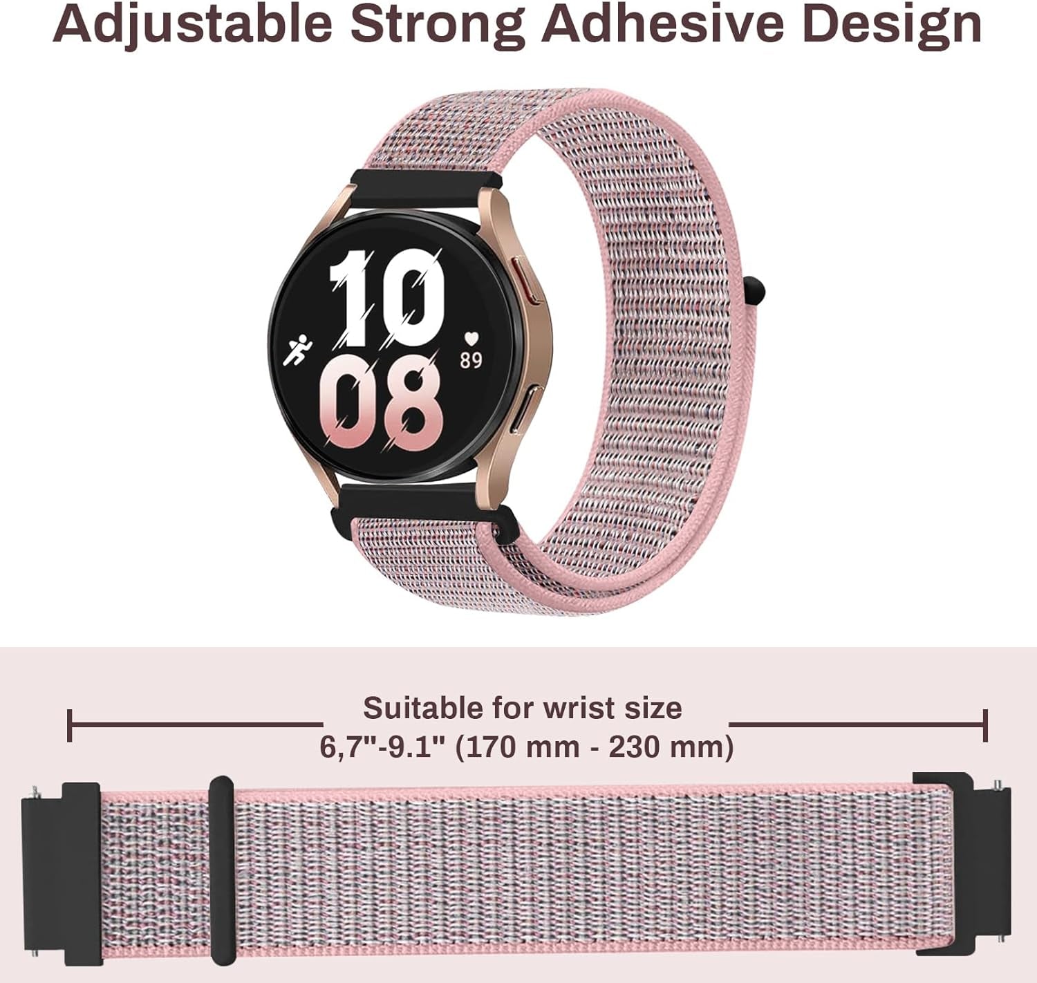 4 Pack Bands Compatible with Samsung Galaxy Watch 4 Band 40Mm 44Mm, Galaxy Watch 4 Classic Band 42Mm 46Mm, Galaxy Watch 5 Bands, Galaxy Watch 5 Pro, 20Mm Adjustable Loop Nylon Sport Strap