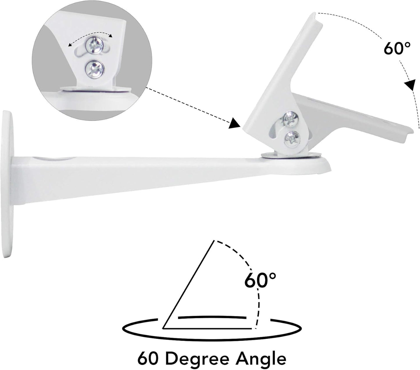 Mini Projector Wall Mount/Projector Hanger/Cctv Security Camera Housing Mounting Bracket(White) - for Cctv/Camera/Projector/Webcam - with Load 11 Lbs Length 7.8 Inch - Rotation 360° (White)