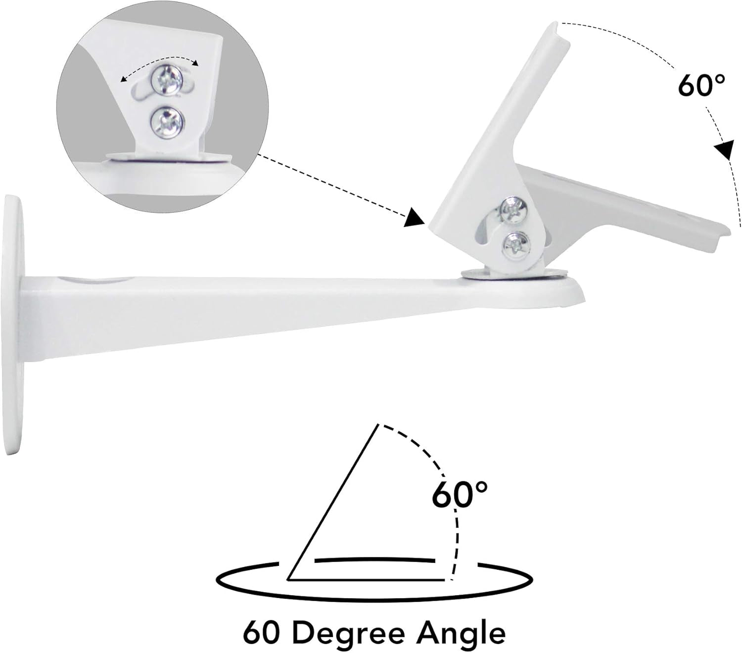 Mini Projector Wall Mount/Projector Hanger/Cctv Security Camera Housing Mounting Bracket(White) - for Cctv/Camera/Projector/Webcam - with Load 11 Lbs Length 7.8 Inch - Rotation 360° (White)