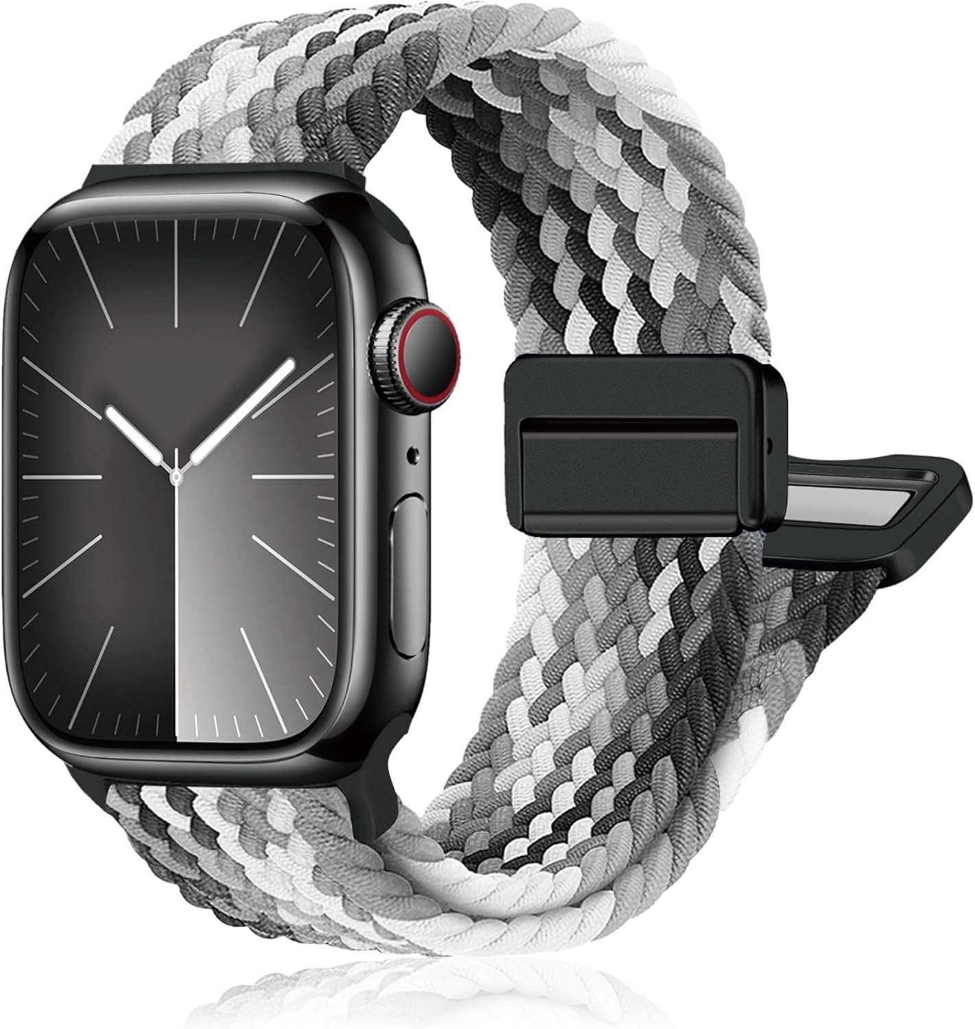 Magnetic Braided Stretchy Loop - Compatible with Apple Watch Band 42Mm 46Mm 40Mm 41Mm 44Mm 45Mm 38Mm Ultra/2 49Mm Women Men,Elastic Woven Fabric Nylon Strap for Iwatch Ultra Series 10 9 8 7 6 5 4 3 SE