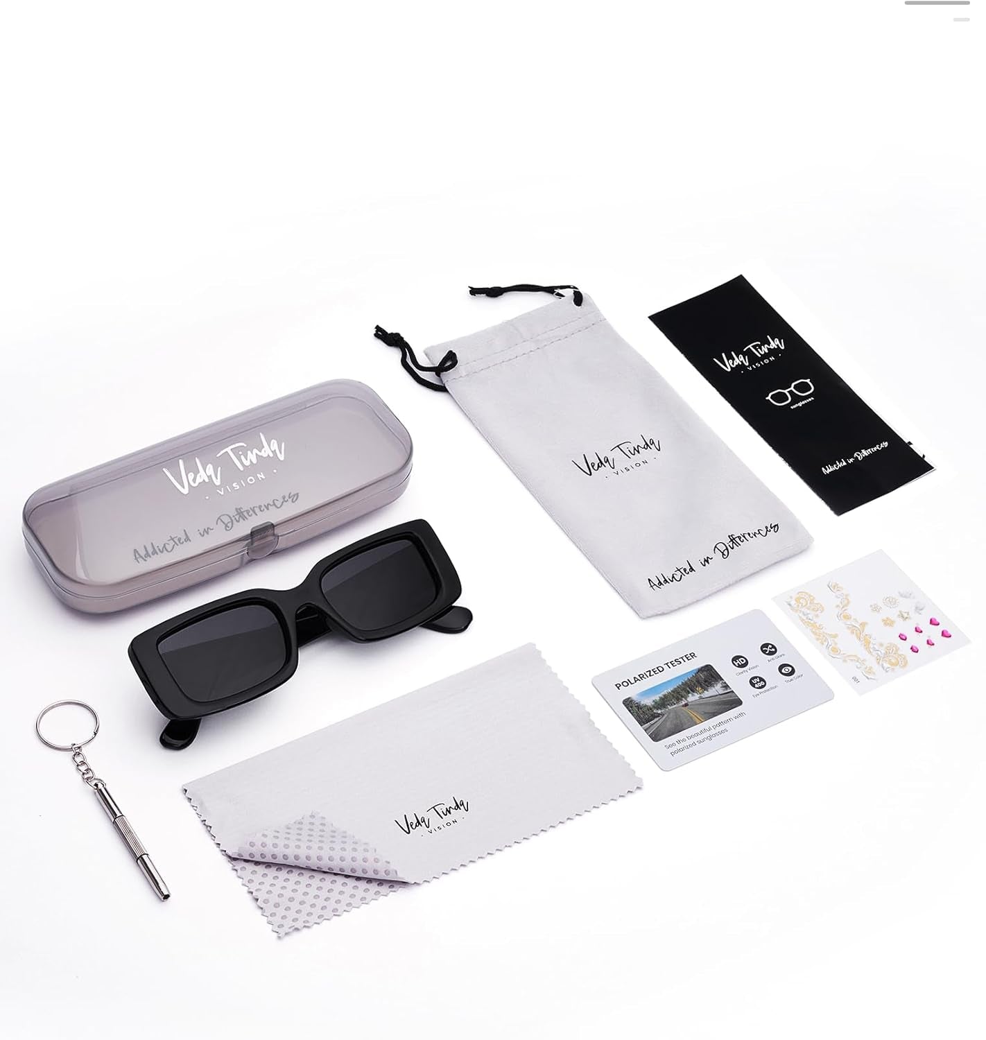 Rectangle Sunglasses Men Tinted Polarized Big Square Retro 90S Vintage Y2K Glasses for Women UV Protection