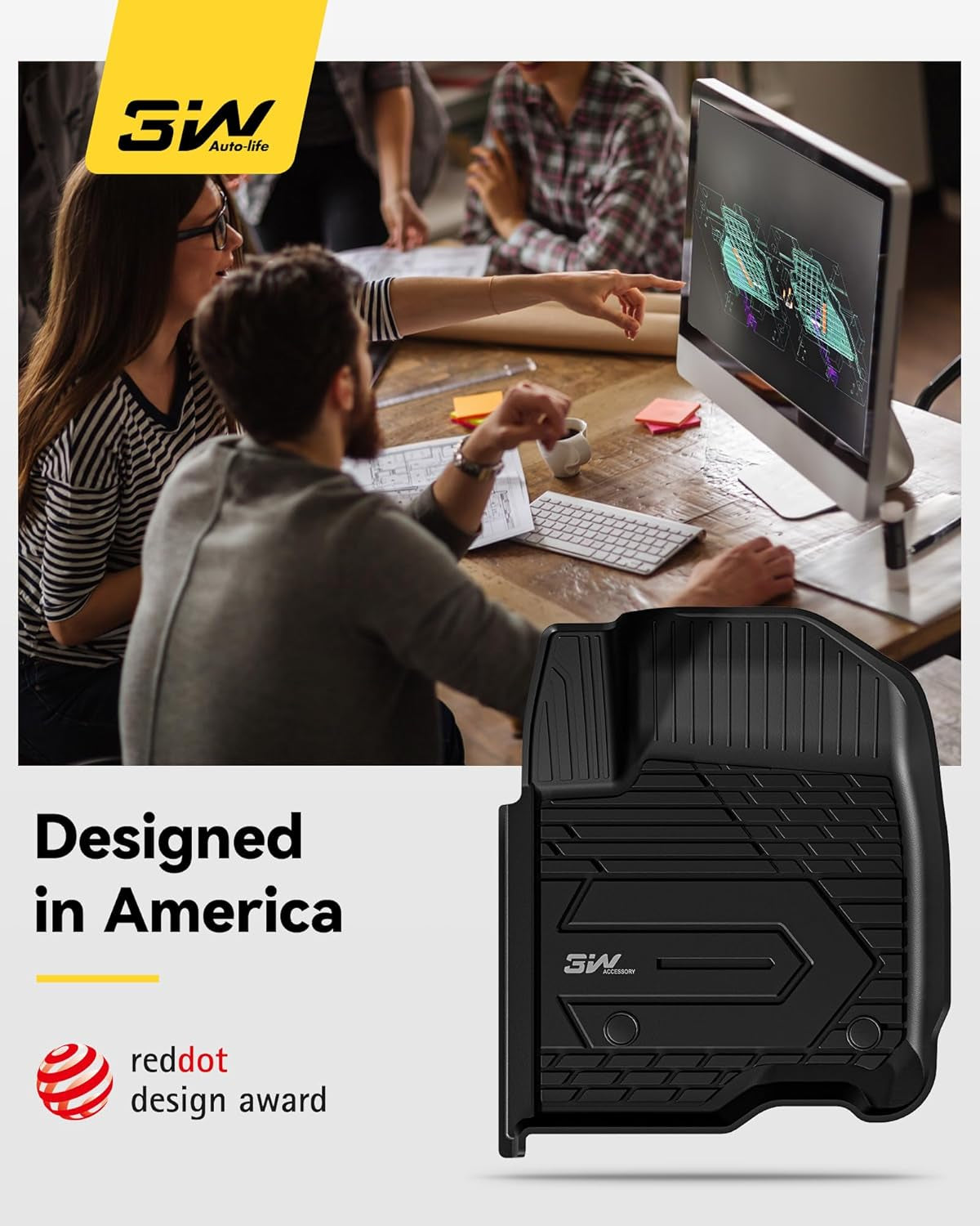 Floor Mats Fit for 2019-2024 2025 Chevy Silverado/Gmc Sierra Denali 1500 & 2020-2024 2025 GMC Sierra 2500/3500 HD Crew Cab TPE All Weather Floor Liner, Fit for 2Nd Row with Factory Carpeted Storage