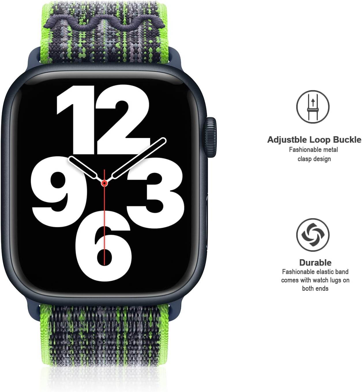 Nylon Band Compatible with Apple Watch Band 38Mm 40Mm 41Mm 42Mm 44Mm 45Mm 49Mm for Men Women, Sport Loop Adjustable Wristbands for Iwatch Series 9 8 7 6 5 4 3 2 1 SE