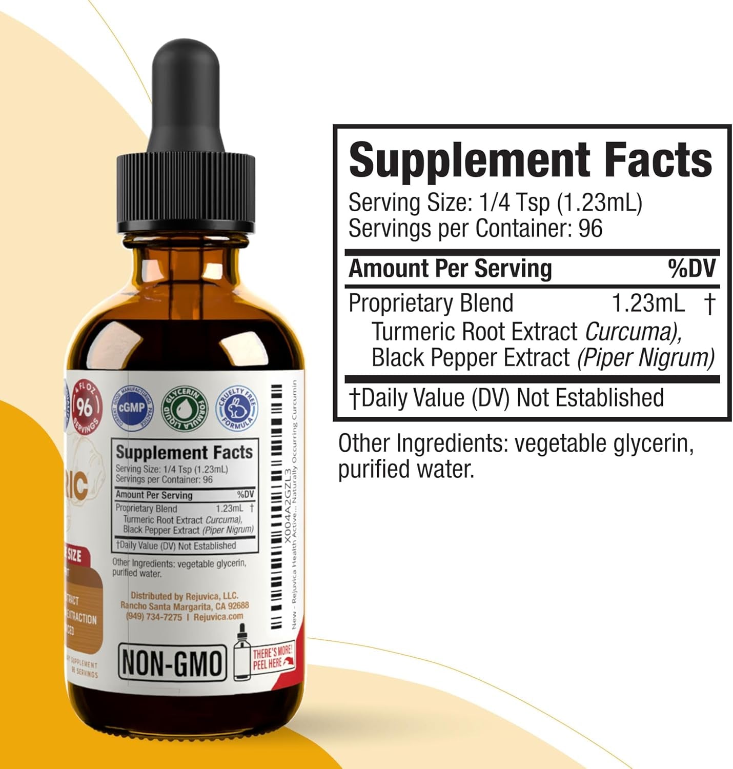 Active Turmeric - Advanced Liquid Supplement - Curcuma Longa Extract - Turmeric Roots Only - Naturally Occurring Curcumin TLBH