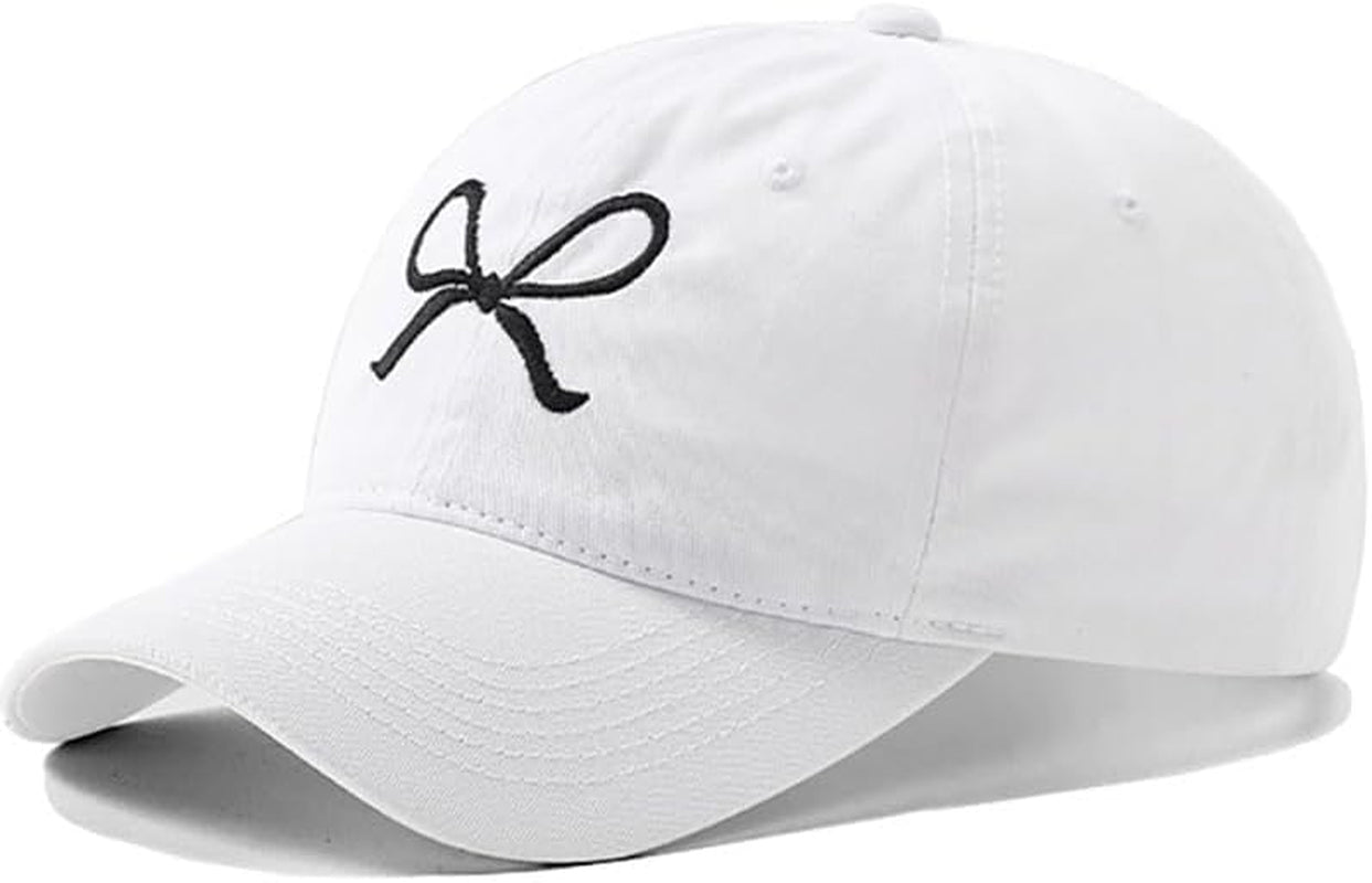 Trendy Bow-Tie Baseball Cap for Women and Men Trucker Hats Y2K Adjustable Fashion Sun Hat with Visor for Hiking & Travel