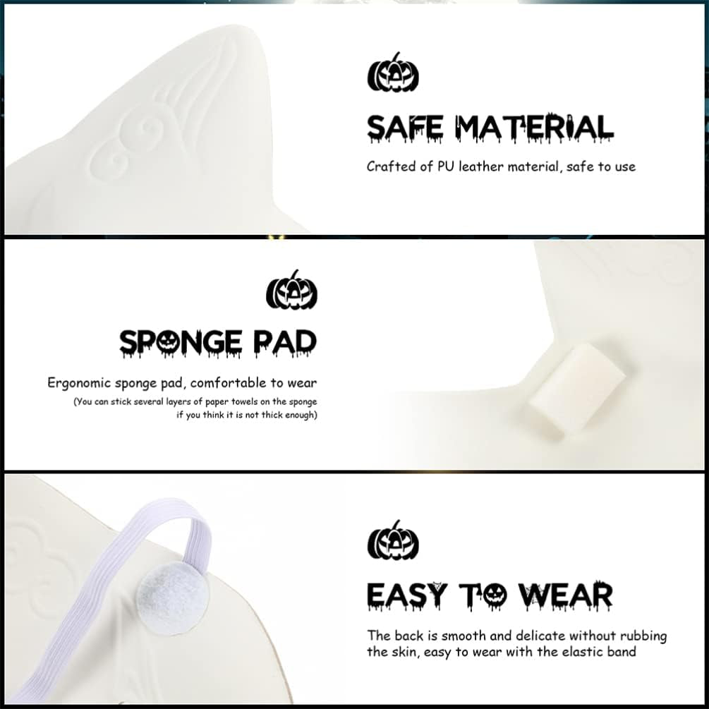 Blank Fox Mask, 2Pcs Halloween Fox Mask DIY Blank Mask Fox Japanese Kabuki Masks White Paintable Mask for Halloween Masquerade Costume Prop