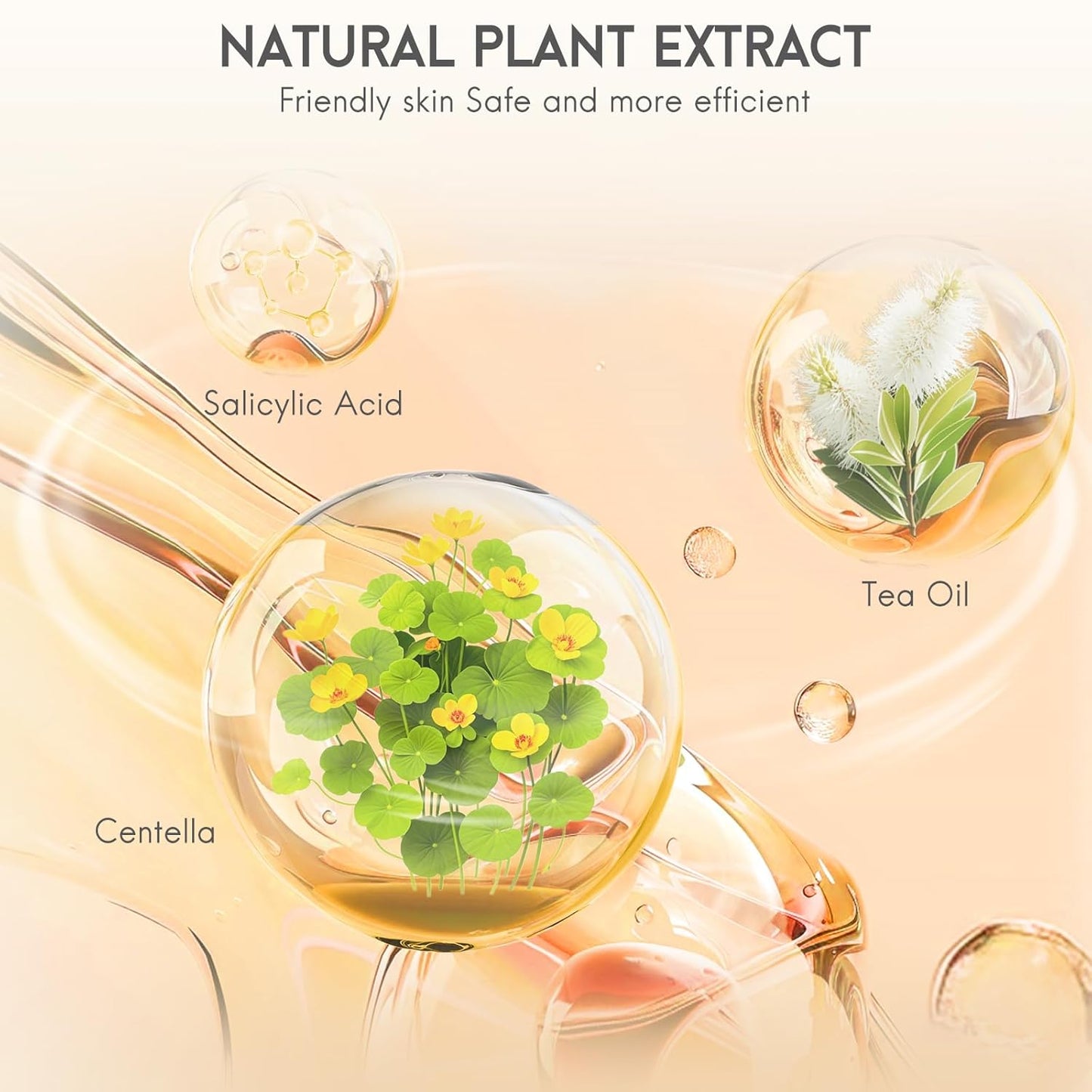 Acne Hydrocolloid Patches, 5 Sizes and 4 Shapes with 186Pcs, the Innovative Size L Suitable Face, Body, Nose, Pimple, Acne Blemishes, with Salicylic Acid, Tea Tree Oil,Centella Asiatica