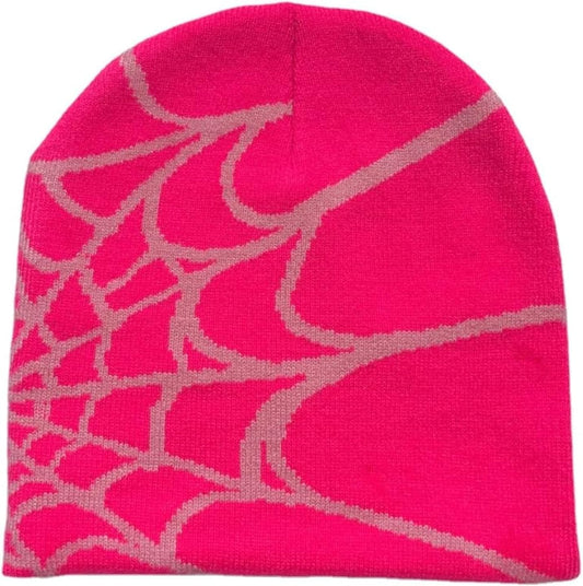 Y2K Gothic Spider Pattern Wool Acrylic Knitted Hat Women Beanie Winter Warm Beanies Men Casual Skullies Outdoor