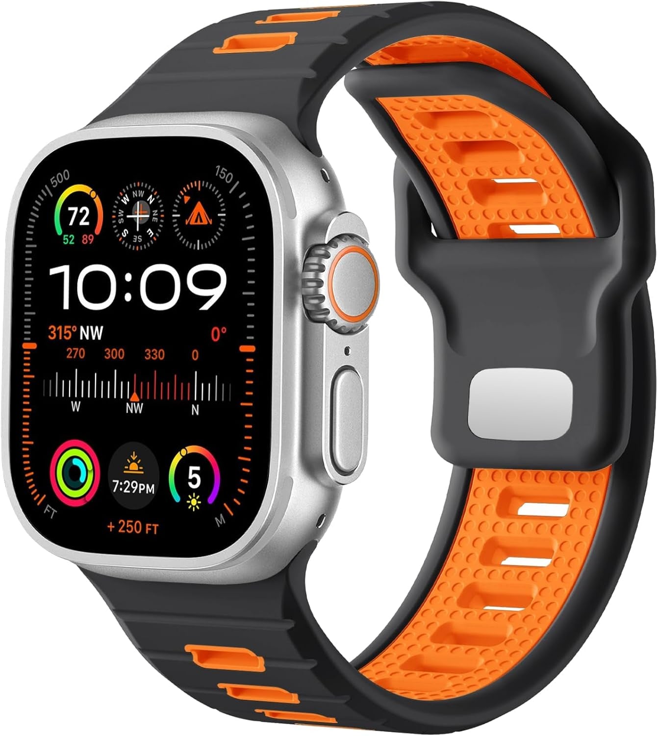 Sport Band Compatible with Apple Watch Ultra 2/Ultra Band,Compatible with Apple Watch Bands for Men 49Mm 46Mm 45Mm 44Mm 42Mm,Silicone Loop Waterproof Strap for Iwatch Bands Series SE 10 9 8-1
