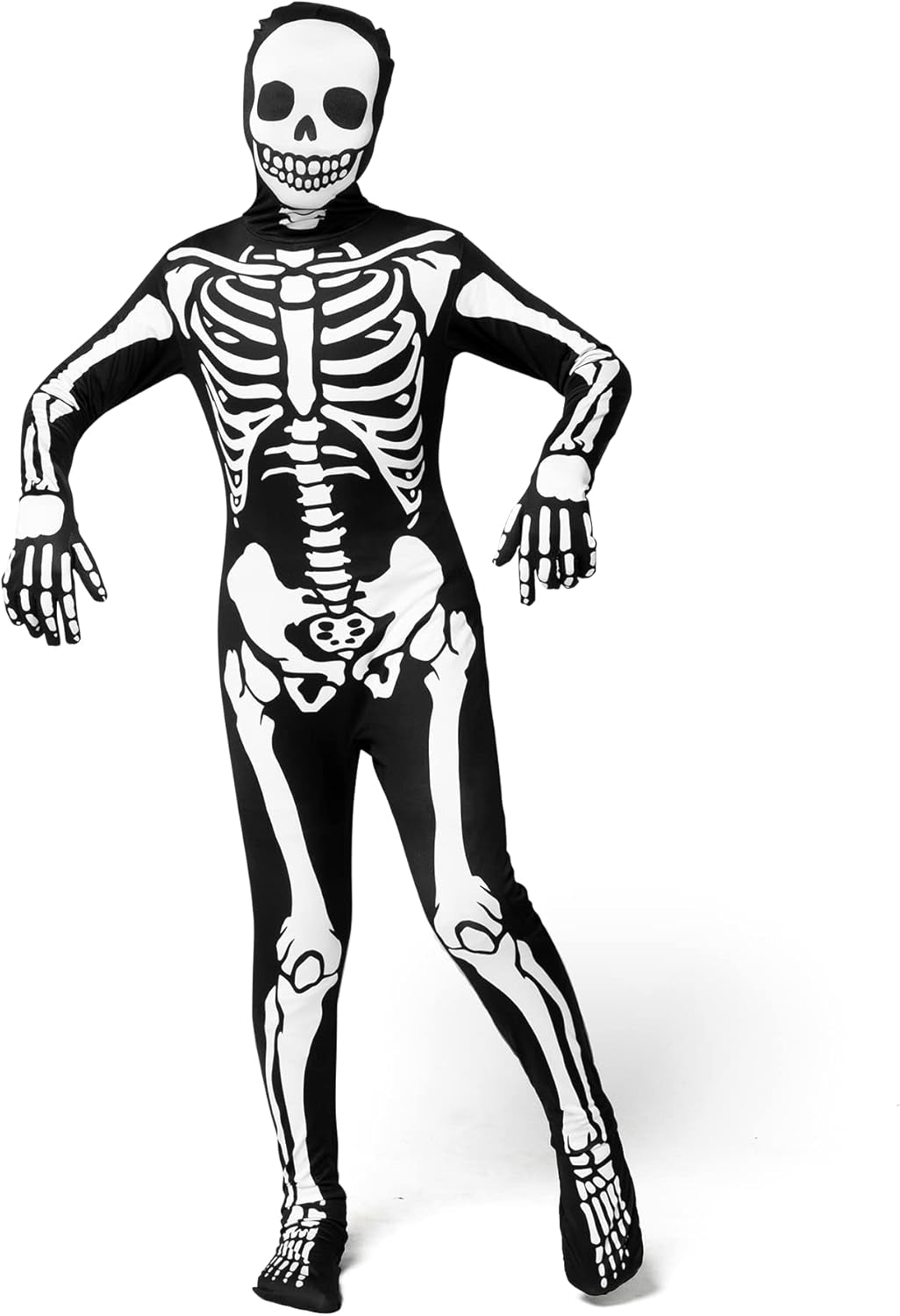 Skeleton Costume for Kids, Scary Skeleton Jumpsuit, Halloween Dress up Parties