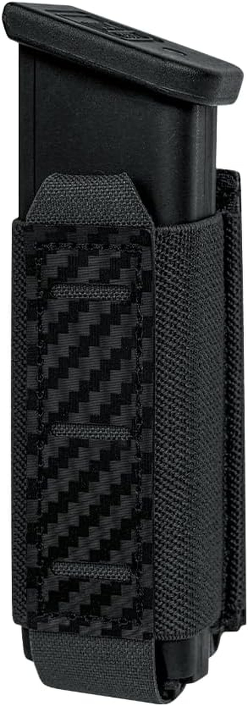 Pistol Mag Pouch 9Mm Magazine Pouches MOLLE Holder,For M1911 92F 9Mm .40 Magzines Flashlight Holster, with Carbon Fiber Patterned PP Plate Construction Single Magazines Carrier