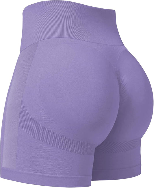 Womens Scrunch Gym Butt Lifting Seamless 5" Shorts Yoga High Waisted Workout Athletic Running Sport Active Booty Shorts