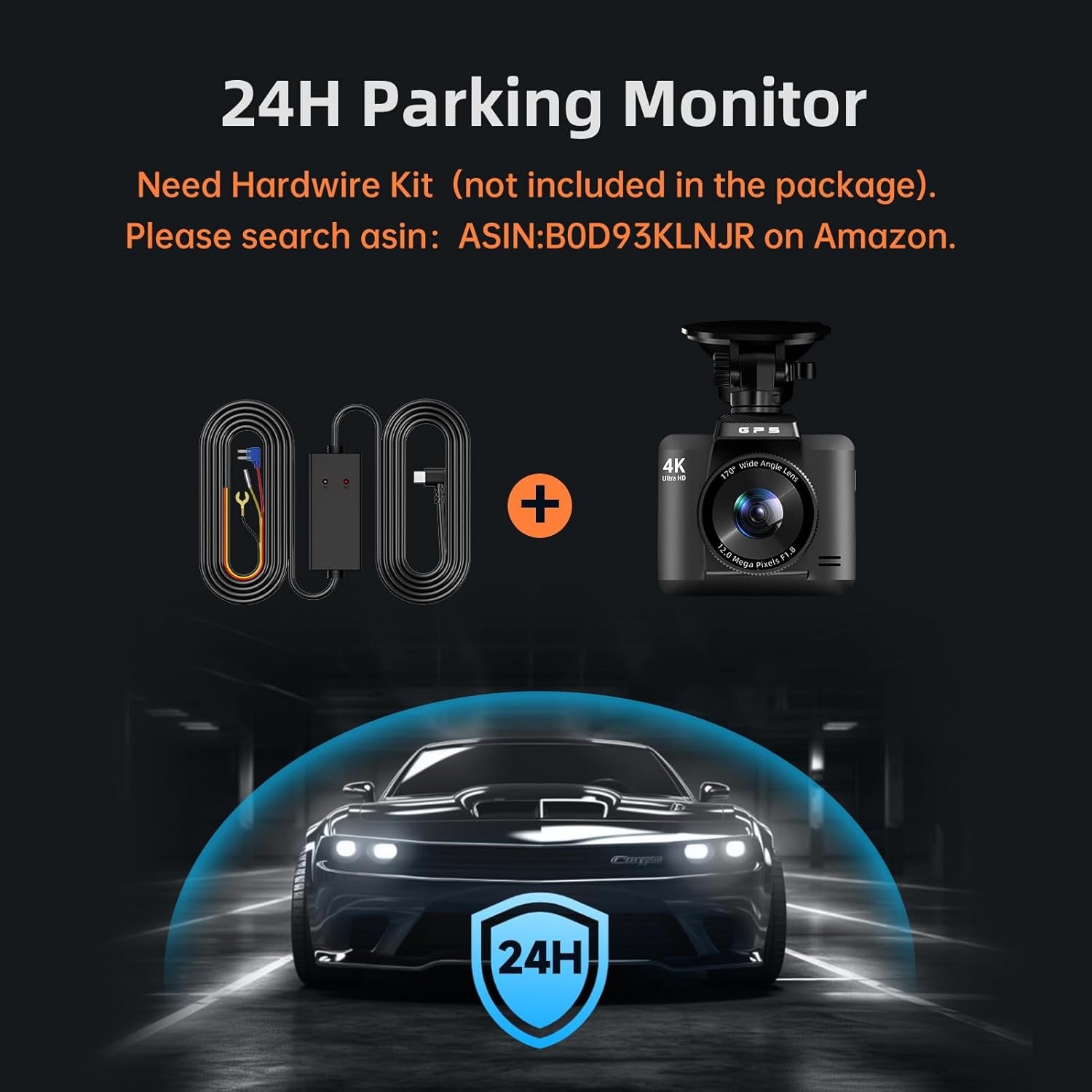 Dash Cam Front and Rear,  4K+1080P Dual Dash Camera for Cars, Built-In Wifi GPS Dashboard Camera, 2.4" IPS Screen Dashcam, 170° Wide, Night Vision, WDR, G-Sensor, 32GB SD Card Included