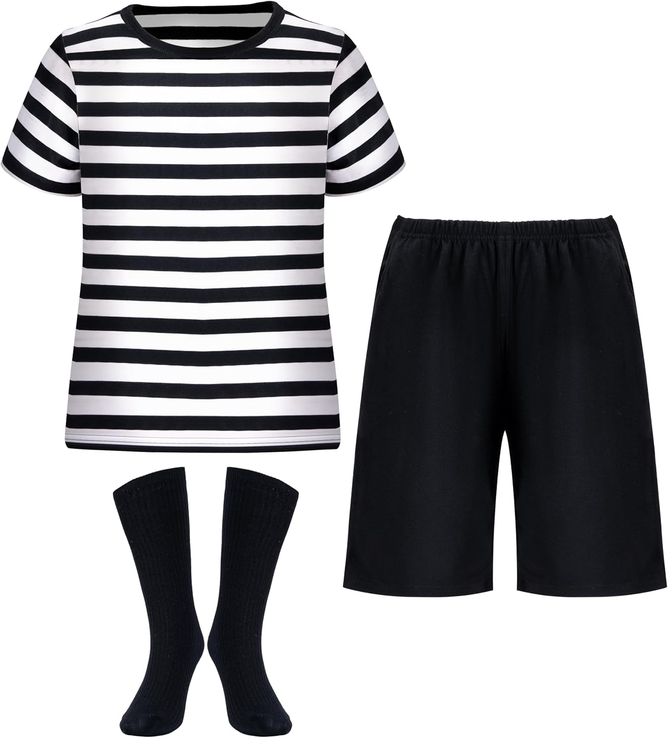 Halloween Kids Costume for Boys, Black and White Striped Shirt for Halloween Costume Cosplay Parties