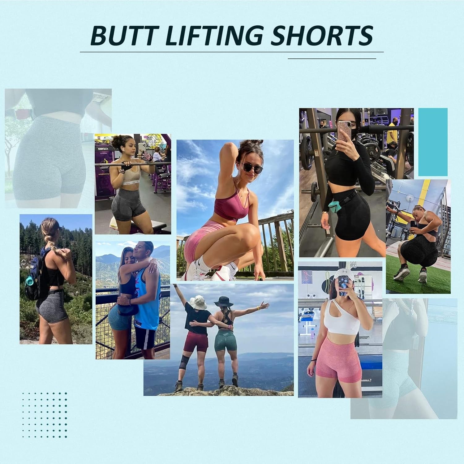 Scrunch Butt Lifting Workout Shorts for Women, Seamless High Waisted Contour Gym Yoga Biker Shorts