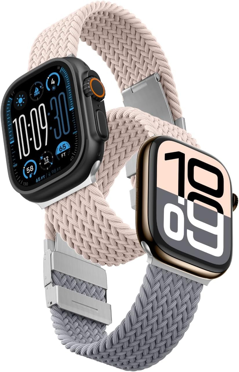 Magnetic Braided Wristbands Compatible with Apple Watch Band 42Mm 44Mm 45Mm 46Mm 49Mm, Elastic Watch Strap for Iwatch Ultra Series 10 9 8 7 6 5 4 3 2 Women and Men, 1 Extra Band for Color Combination
