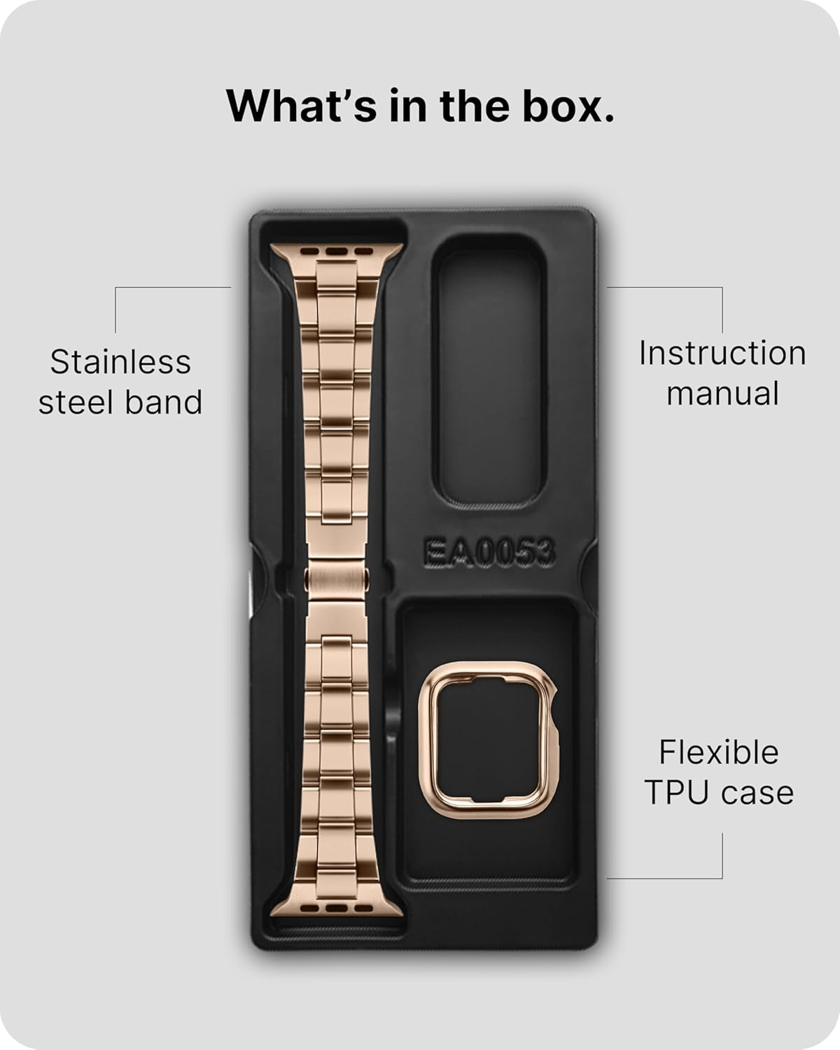 No Tools Needed Compatible Apple Watch Bands 41Mm 40Mm 38Mm,Slim Stainless Steel Chain Strap with Case for Iwatch Series 9/8/7/6/5/4/3/2/1/Se2/Se,Rose Gold