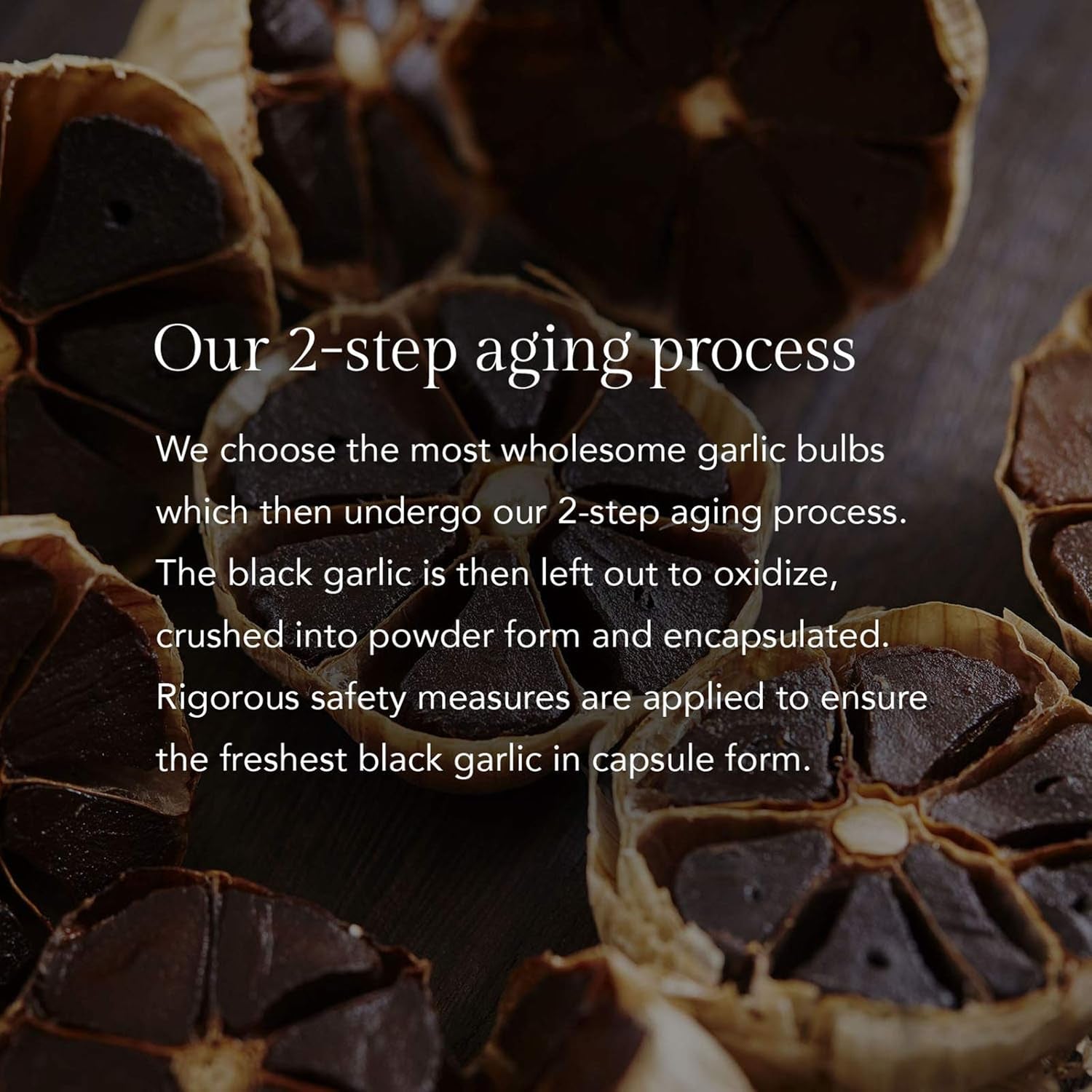 Aged Black Garlic Capsules - Garlic Pills - Less Odor - 60 Capsules - Allium Sativum Supplement - More Effective than Allicin TLBH