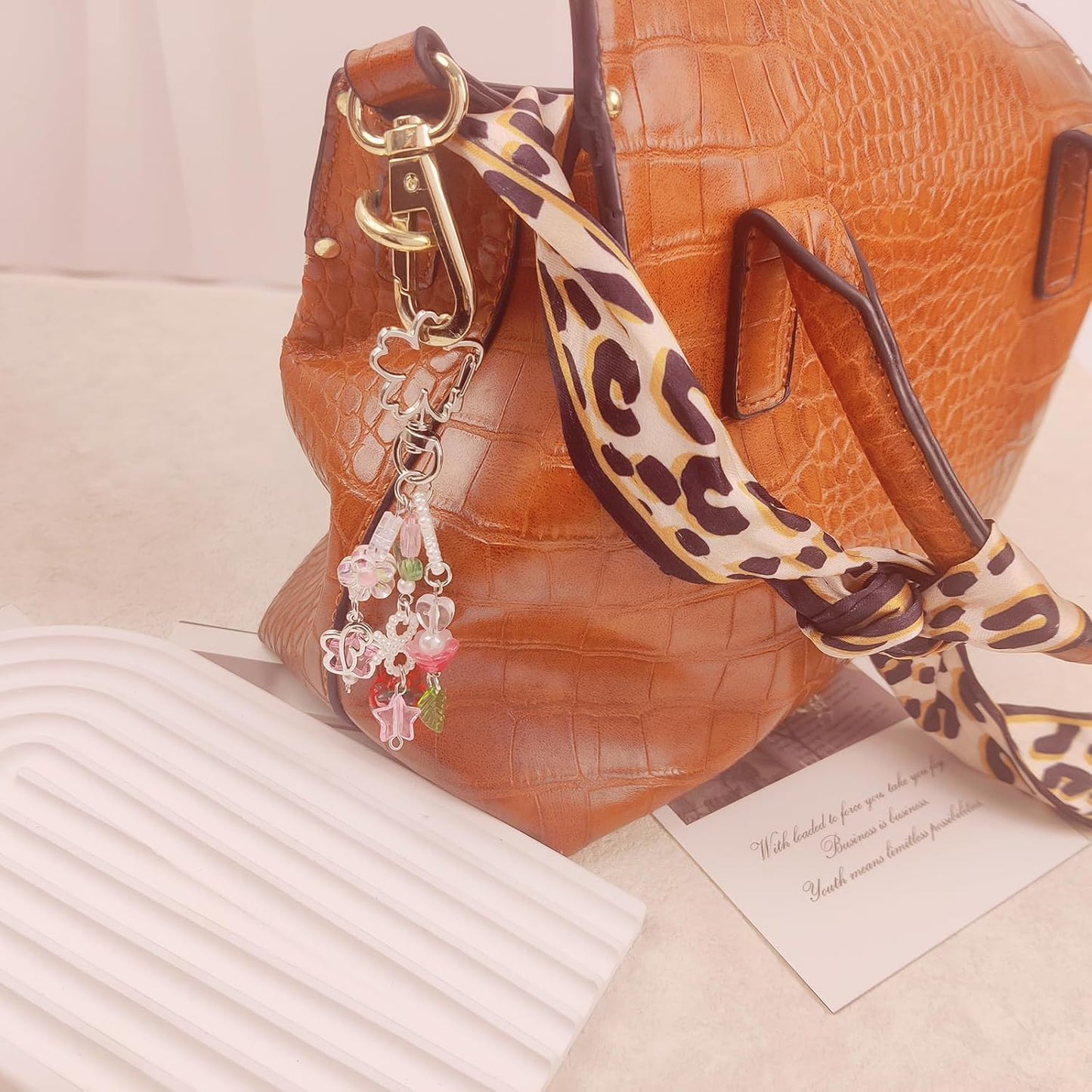 Aesthetic Y2K Keychains Cute Butterfly Star Strawberry Bear Guitar Keychains Charms for Women Bag Purse Gifts