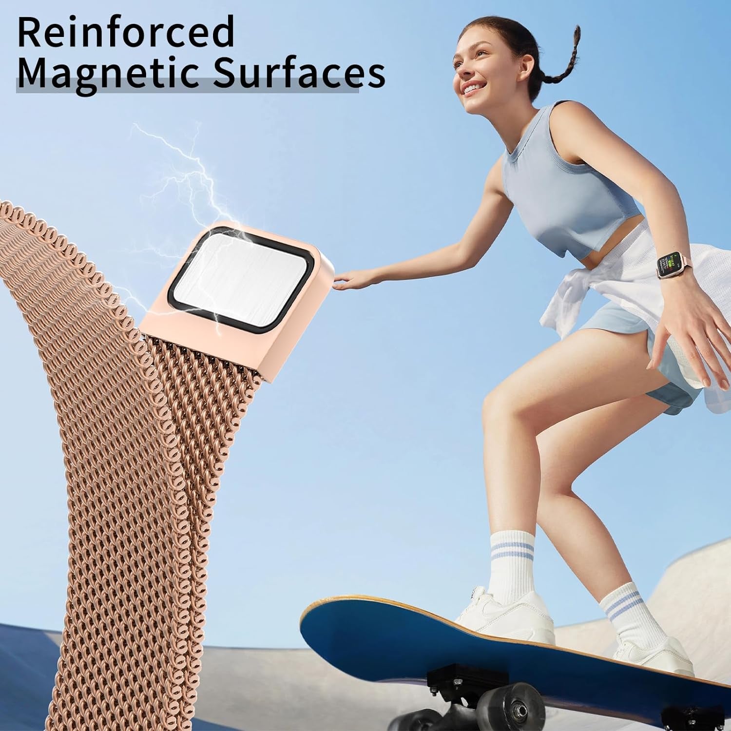 Slim Milanese Loop Compatible with Apple Watch Band for Women 40Mm 41Mm 38Mm 44Mm 45Mm 49Mm 42Mm, Stainless Steel Magnetic Mesh Strap Work on Iwatch Bands Series 9 8 7 6 5 4 3 2 1 Ultra SE