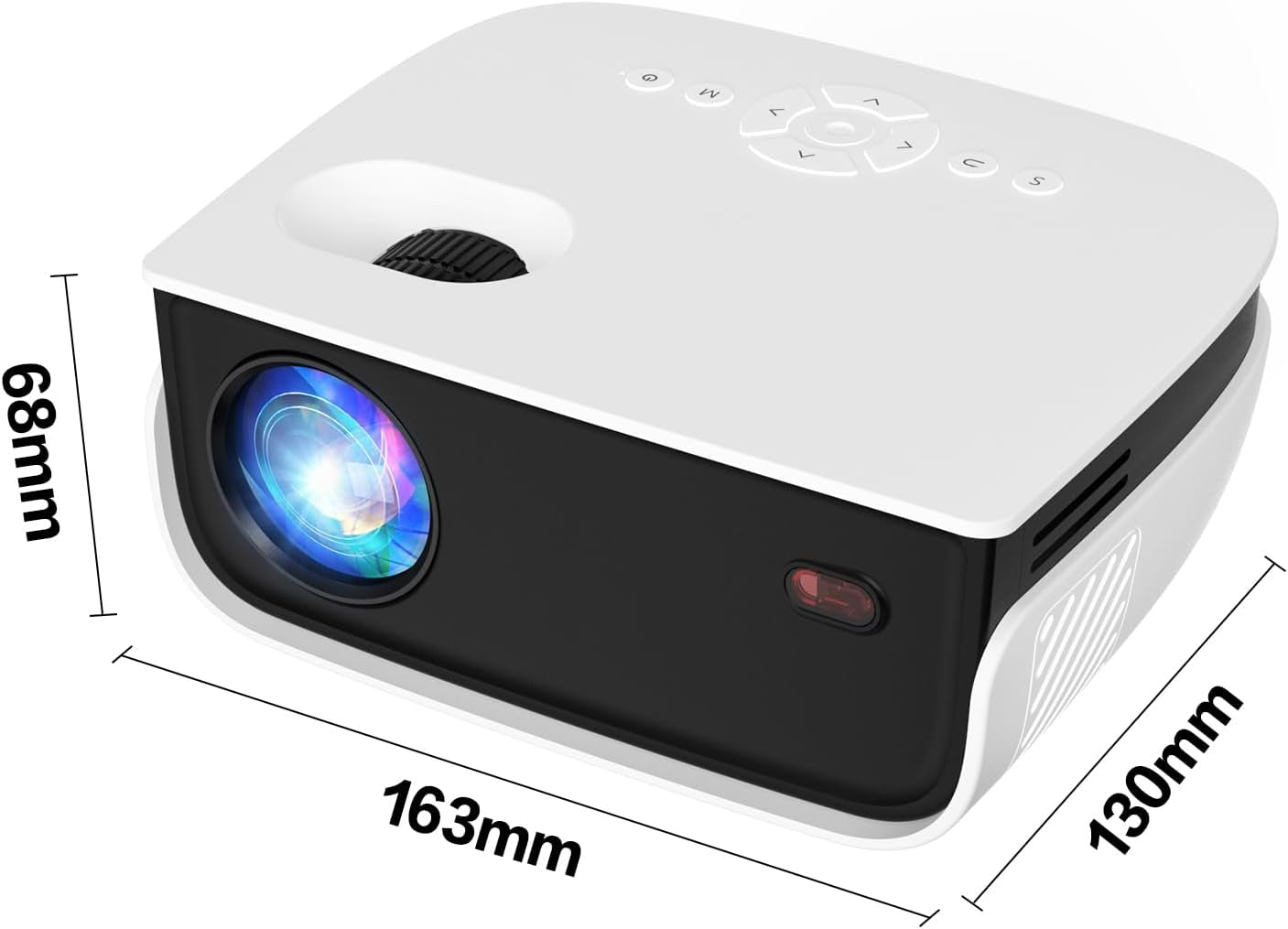Outdoor Projector, Mini Projector for Home Theater, 1080P and 240" Supported Movie Projector 7500 L Portable Home Video Projector Compatible with Smartphone/Tv Stick/Ps4/Pc/Laptop