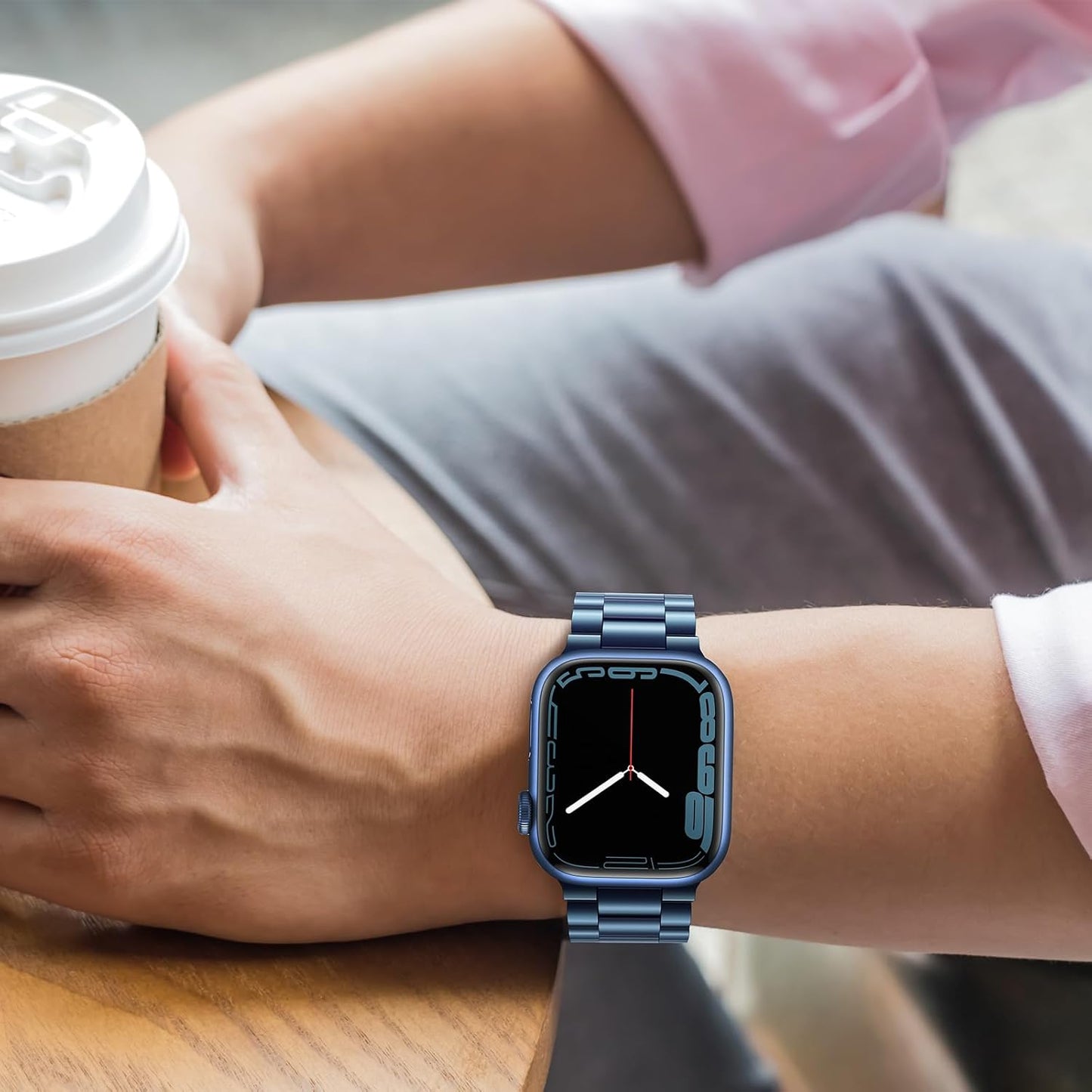 Band Compatible with Apple Watch Band 41Mm 40Mm 38Mm Premium Stainless Steel Metal Replacement Strap Compatible with Apple Watch SE Series 9 8 7 6 5 4 3 2 1 (Blue)