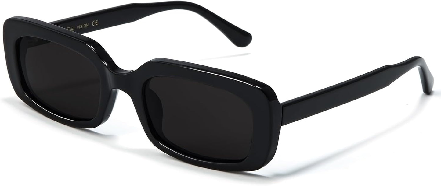 Rectangle Sunglasses Men Tinted Polarized Big Square Retro 90S Vintage Y2K Glasses for Women UV Protection