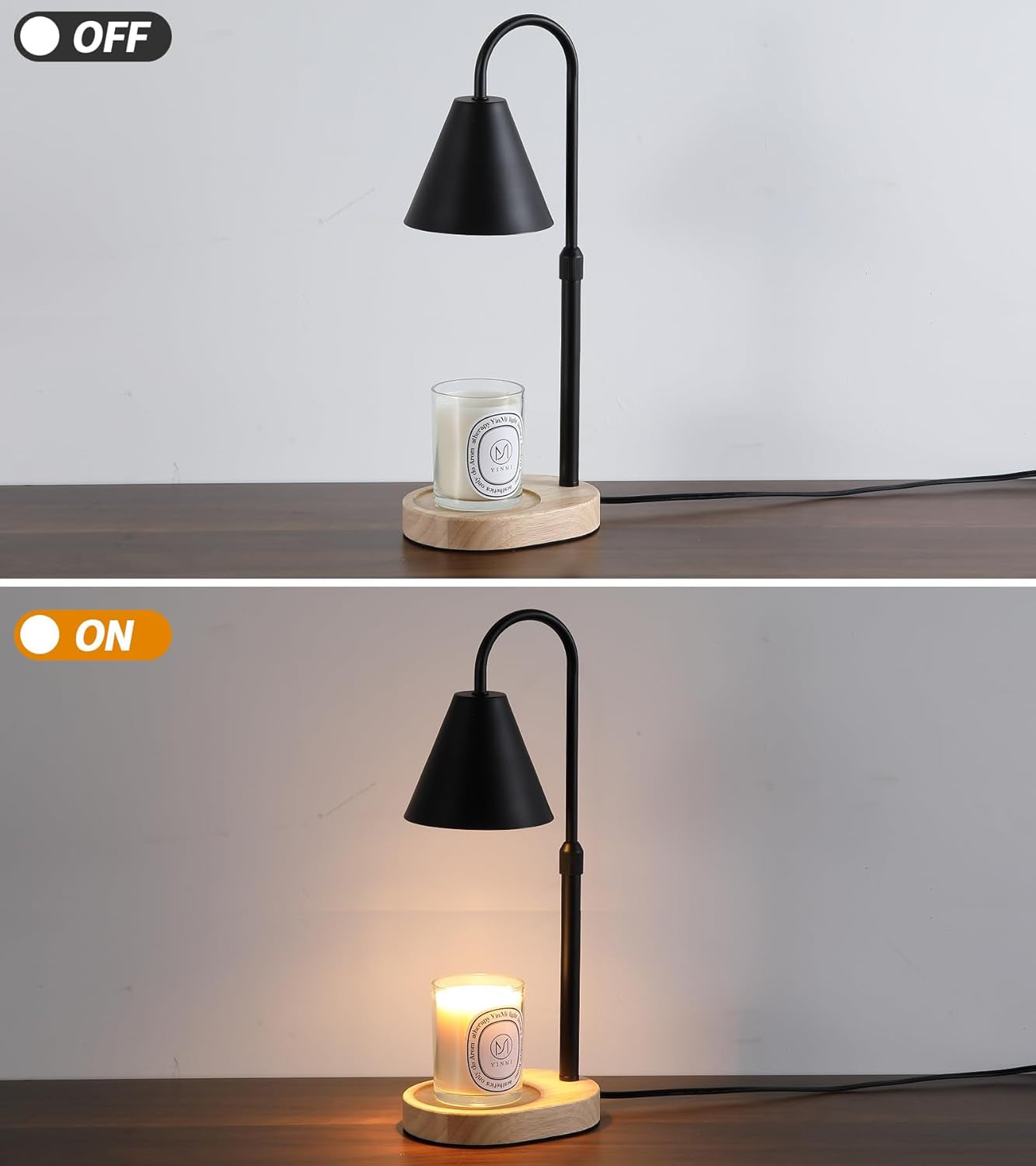 Candle Warmer Lamp,Adjustable Height Dimmble Fragrance Electric Melter House Warming Decor with 2 Bulbs for Gifts Bedroom New Home Jar Candles