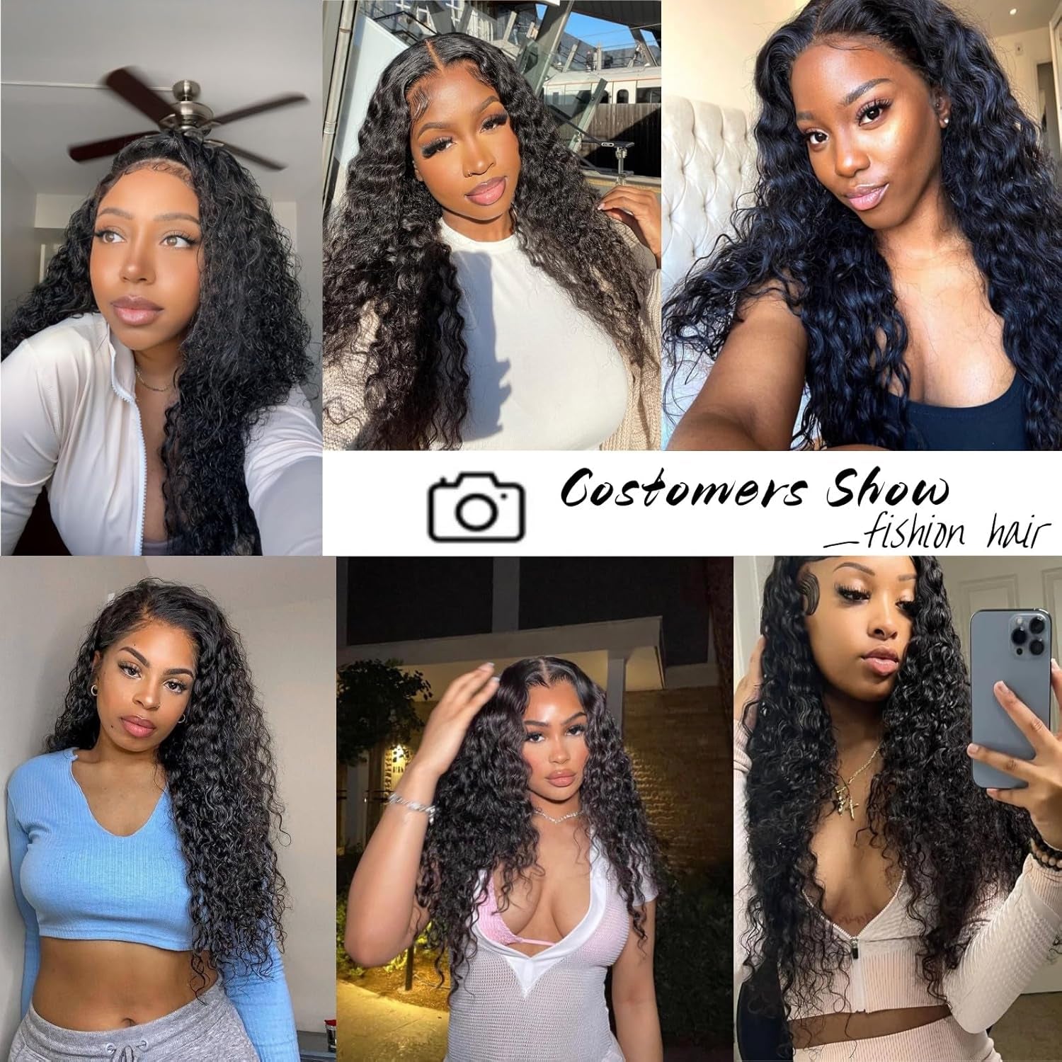 Water Wave Bundles 10A Brazilian Deep Wave Human Hair Bundles (16 18 20 Inch) 100% Unprocessed Human Hair 3 Bundles Water Wave Hair Extensions Curly Double Weft Natural Color for Black Women