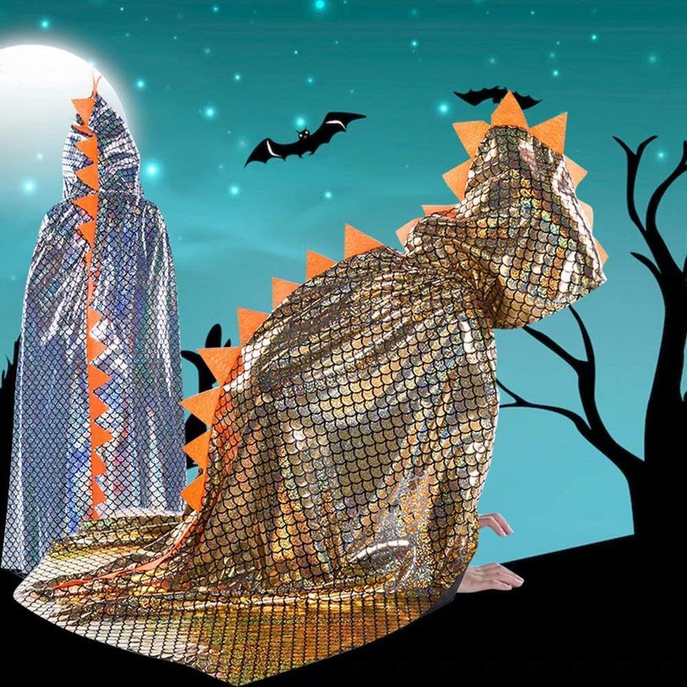 Dinosaur Cape Dragon Hooded Cloak Halloween Costume Boy Girl Toddler Dress up Clothes 3-8 Years Old