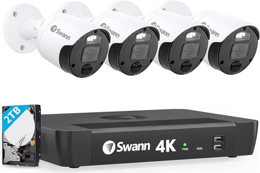 Master 4K 8 Channel Home Security Camera System, 2TB NVR, 4 Poe IP Cameras Outdoor, 8MP Wired Surveillance CCTV, Heat Motion Vehicle Detection, LED Light, 24/7 Recording Security Camera, 876804 TRUCK DRIVER