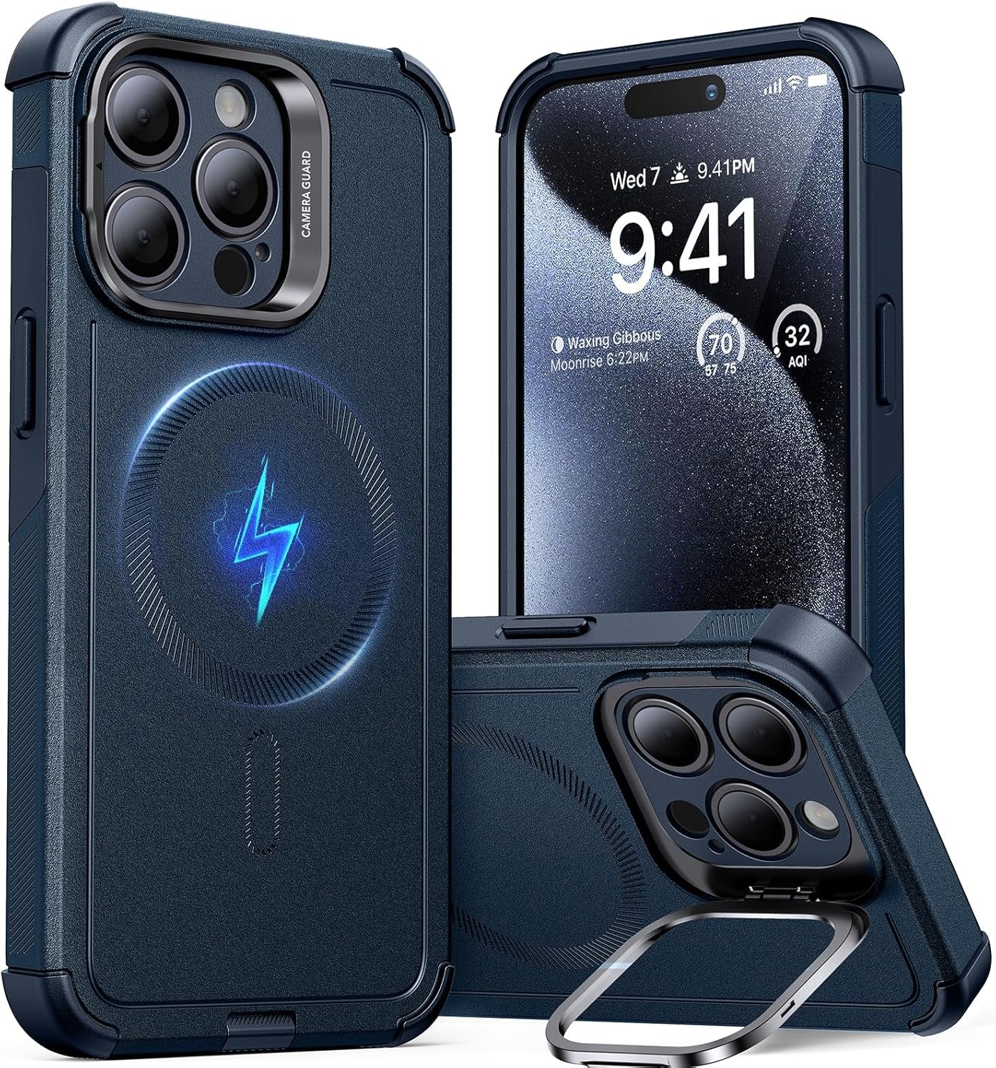 for Iphone 16E Case, 23 Ft Military-Grade Drop Protection, Heavy Duty Magnetic Phone Case, Compatible with Magsafe Accessories, Cyber Series, Black