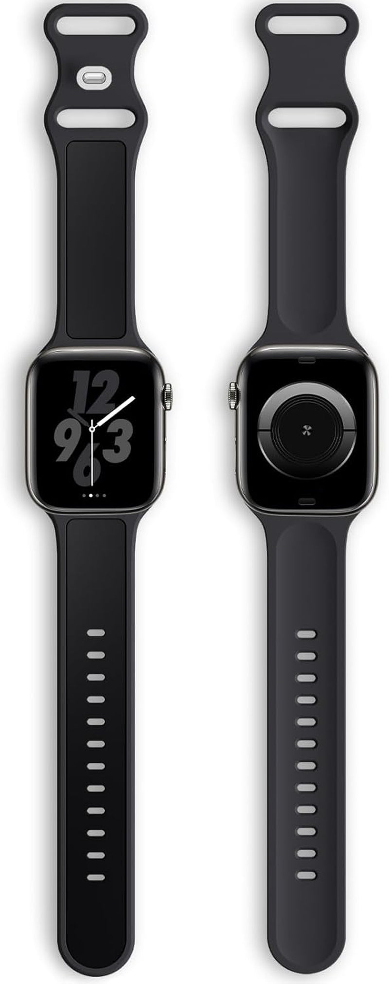 Two-Toned Dual Color Bands Compatible with Apple Watch 38Mm 40Mm 41Mm 42Mm 44Mm 45Mm 49Mm, Replacement Soft Silicone Sport Strap for Iwatch Series 9/8/7/6/5/4/3/2/1 Ultra/Ultra 2 SE Women Men
