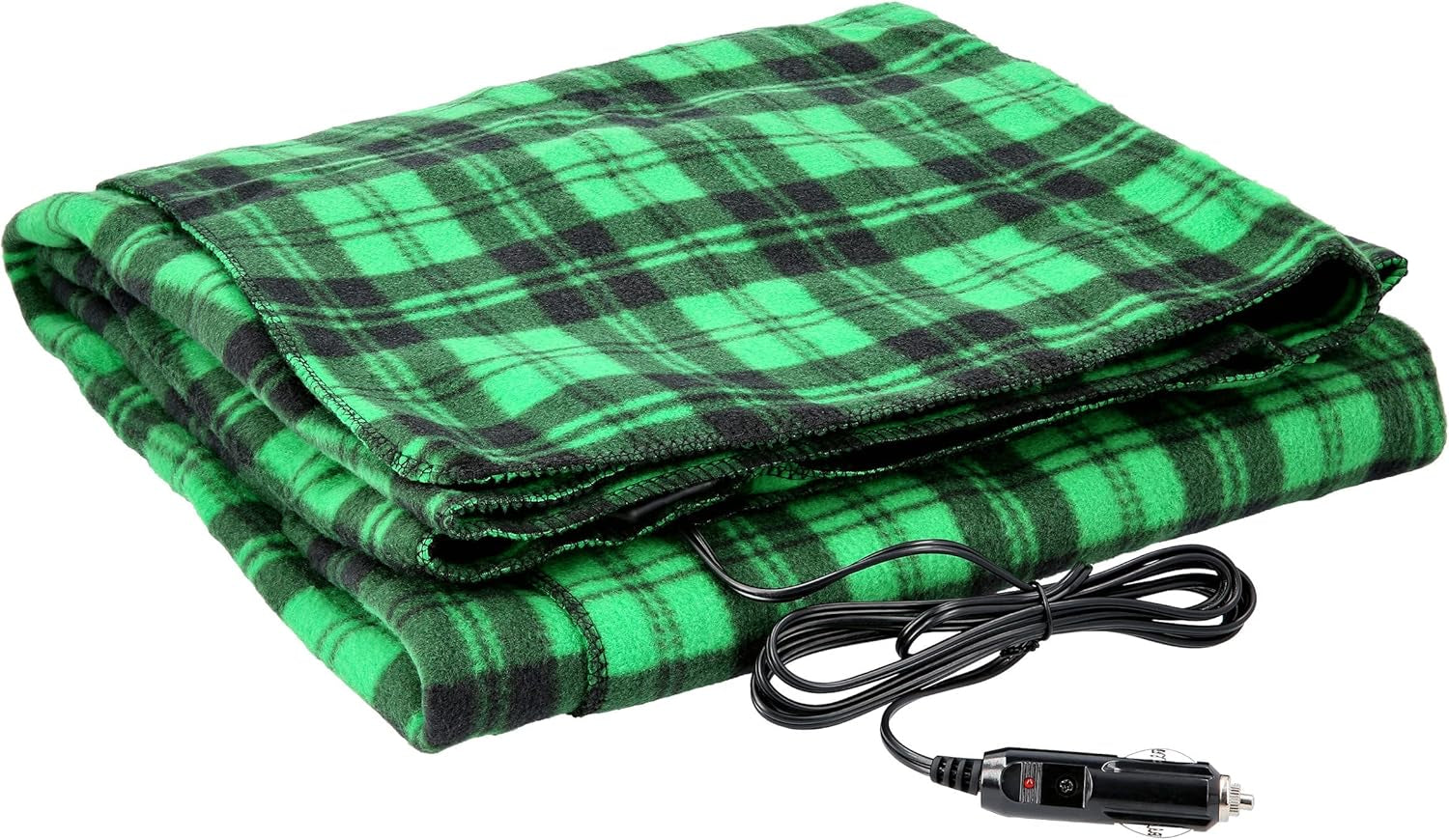 Heated Car Blanket - 12-Volt Electric Blanket for Car, Truck, SUV, or RV - Portable Heated Throw - Camping Essentials by  (Black Plaid) TRUCK DRIVER