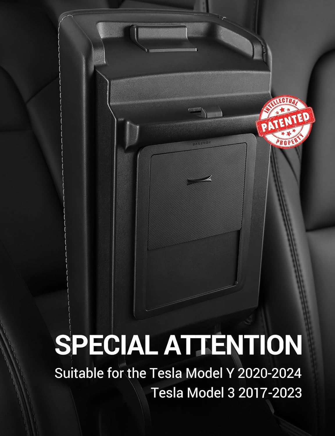 Upgraded Tesla Model 3 Model Y Armrest Hidden Storage Box [Powerful Magnetic] Center Console Secret Compartment Accessories for 2017-2023 Model 3 2020-2024 Model Y
