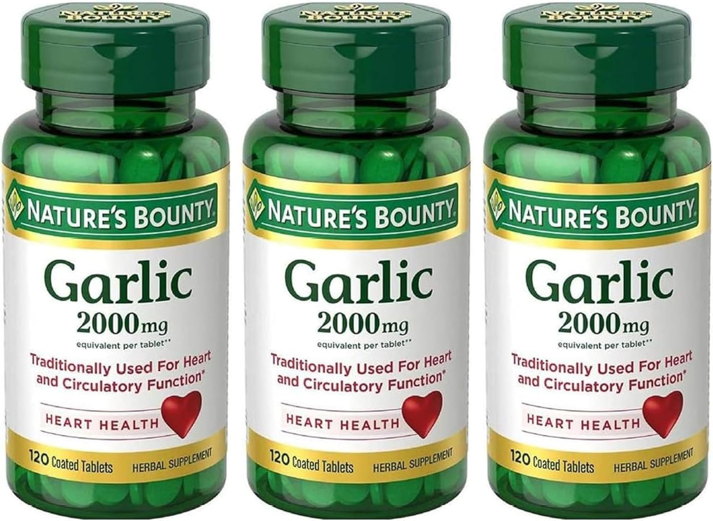 Garlic Tablets, Heart Health, 2000 Mg, Order Free Coated Tablets, 120 Ct TLBH