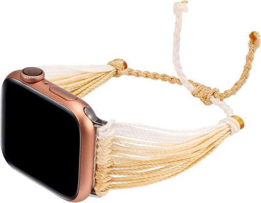 Boho Bands Compatible with Apple Watch Band 42Mm 44Mm 45Mm Handmade Braided Hippie Adjustable Wrap String Women Beach Band for Iwatch Series 8/7/6/5/4/3/2/1/SE