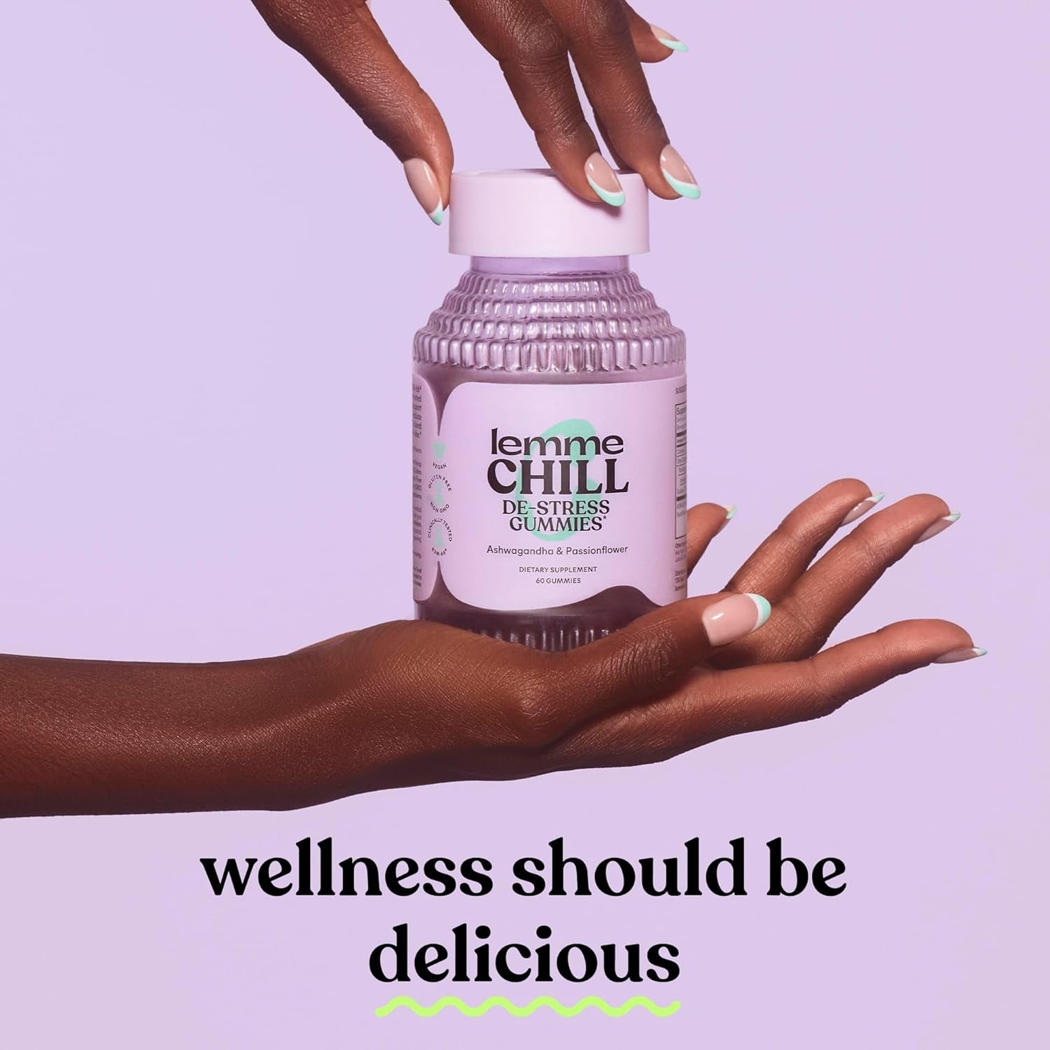 Chill Stress Relief Gummies with 300Mg KSM-66 Ashwagandha, Lemon Balm, Passionflower & Goji to Support Relaxation, Healthy Cortisol & Sleep - Gluten-Free, Non-Gmo, Mixed Berry (60 Count) TLBH