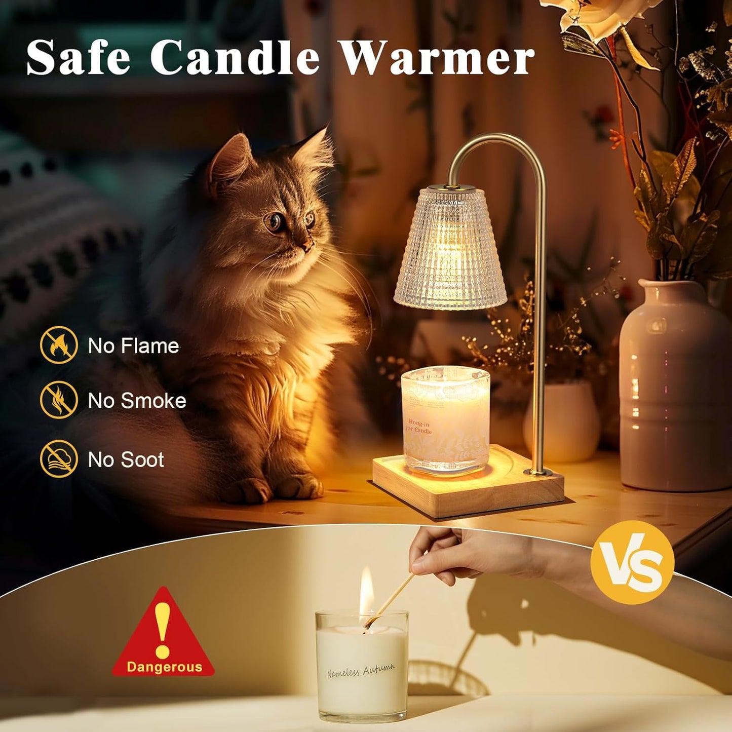 Candle Warmer Lamp with Timer-Dimmable Candle Warmer,Birthday Gifts for Women,House Warming Gifts New Home Bedroom Decor,Wax Warmer for Scented Wax Jar Candles