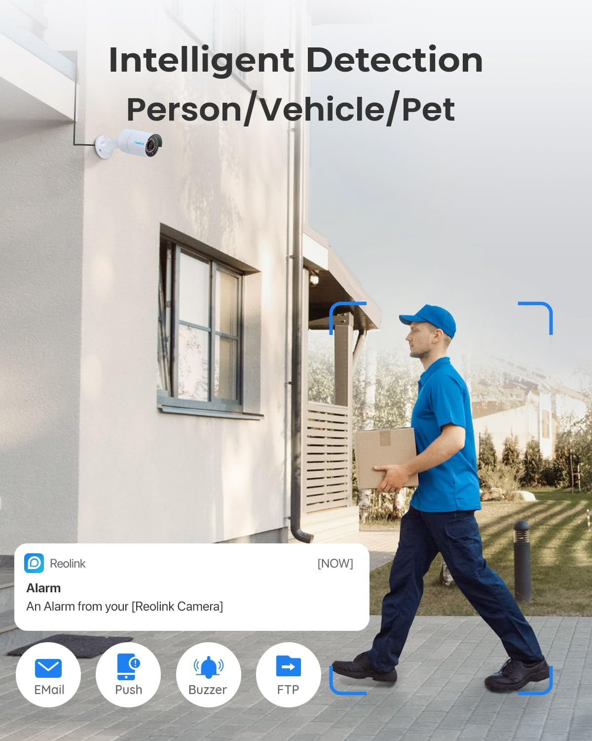 8CH 5MP Home Security Camera System, 6Pcs Wired Outdoor Poe IP Cameras with Person/Vehicle/Pet Detection, 4K/8MP 8CH NVR with 2TB HDD for 24-7 Recording, RLK8-410B6-5MP TRUCK DRIVER