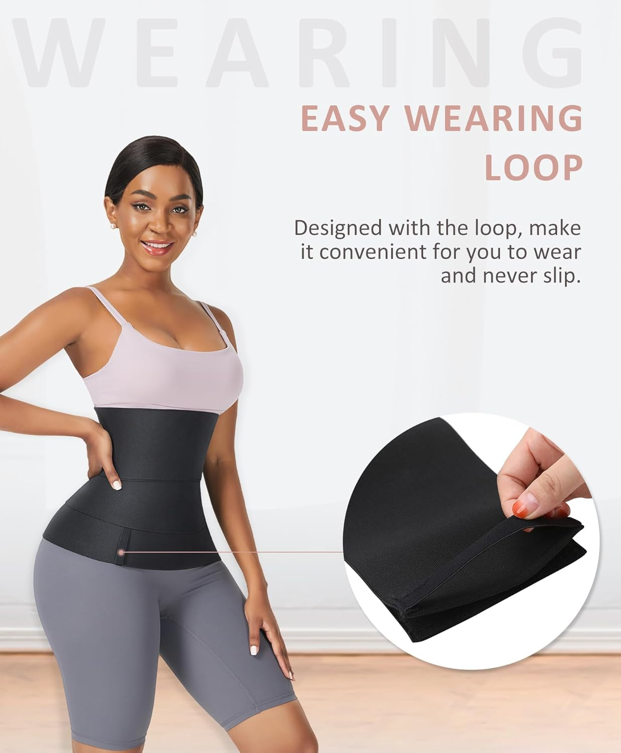 Waist Trainer Wrap for Women Tummy Control Waist Shaper with Loop