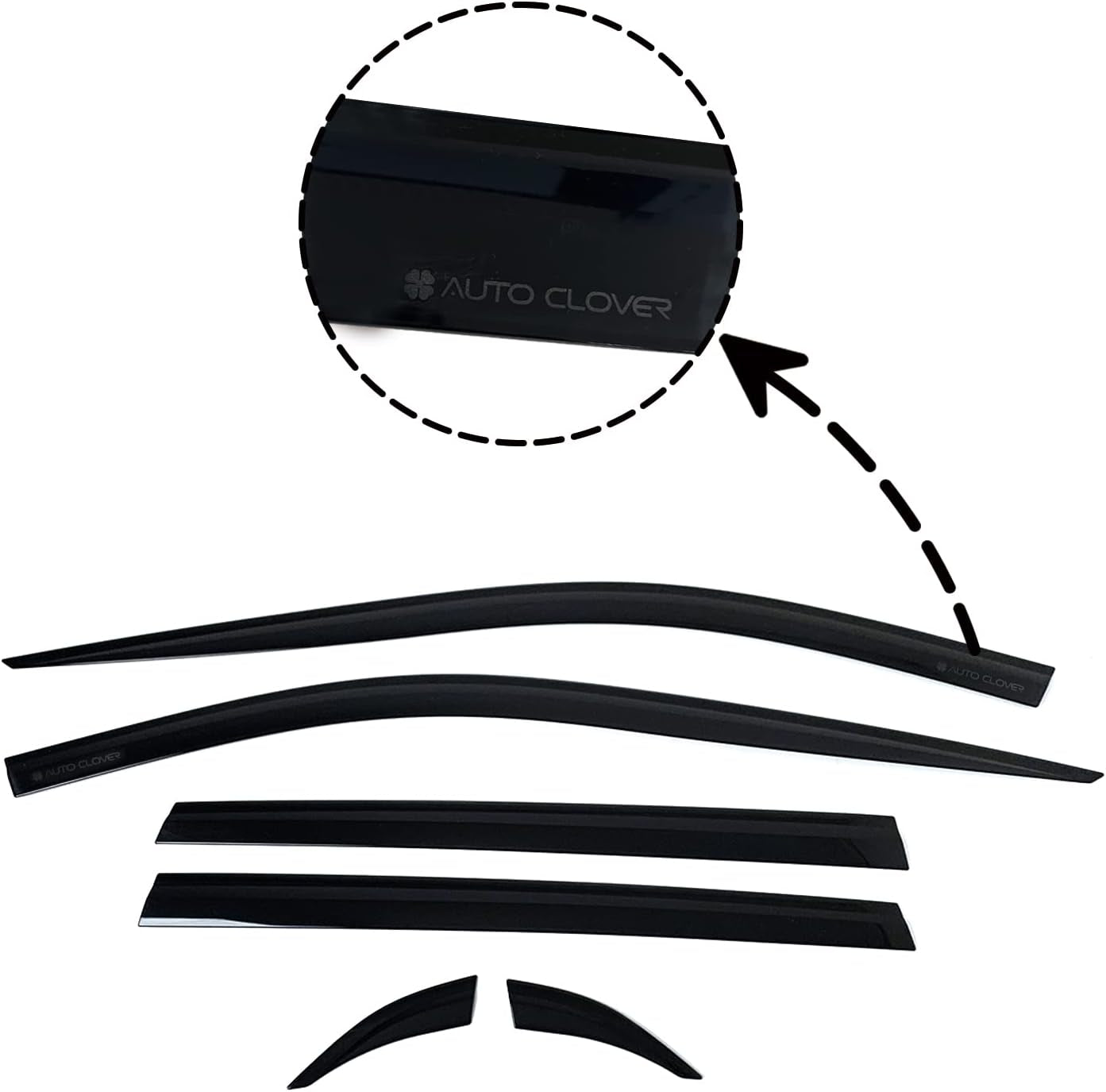 Tape-On Rain Guards Window Visors 6 Pcs Set for Toyota Rav4 2019 2020 2021 2022 2023 2024 / Window Deflectors, Out-Channel Vent Shades (Smoked)