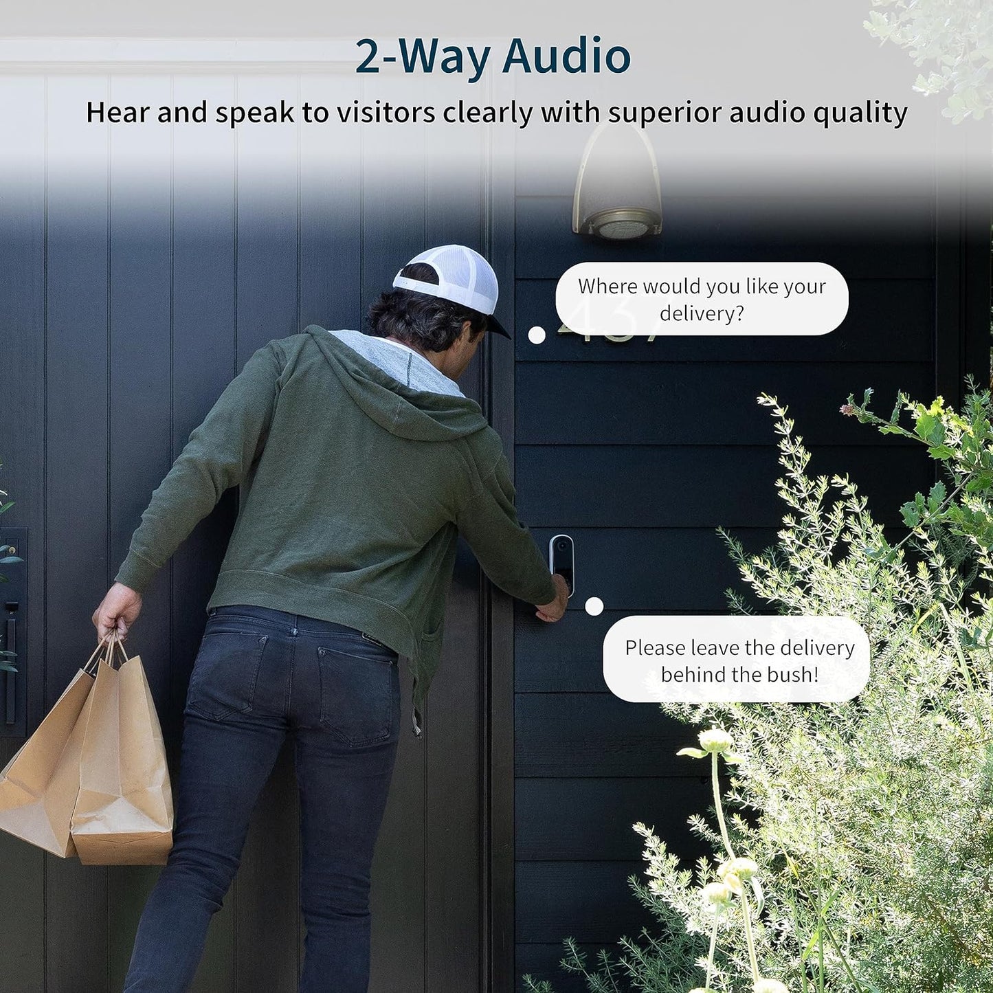 Video Doorbell 2K 2Nd Generation & Chime 2 Bundle, 2K HD Doorbell Camera, 2-Way Audio, Package Detection, Motion Detection and Alerts, Built-In Siren, Night Vision, AVDK4001-100CNS, White