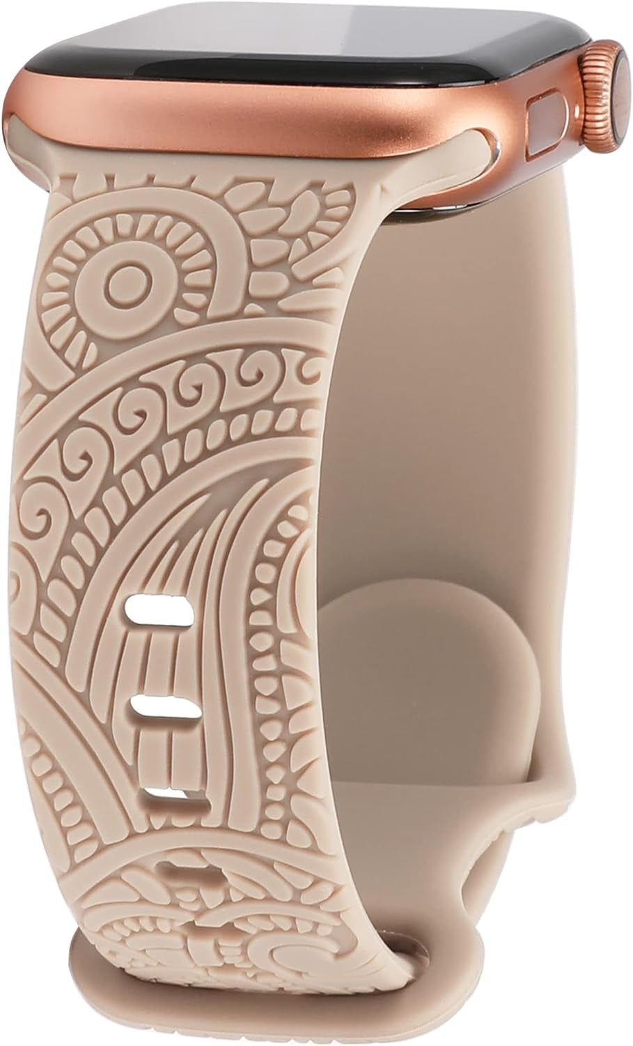 Boho Engraved Band Compatible with Apple Watch Band 42/44/45/46/49Mm Women Men, Bohemian Designer Sport Soft Silicone Fancy Dressy Straps for Iwatch Series Ultra 10/9/SE/8/7/6/5/4/3/2/1