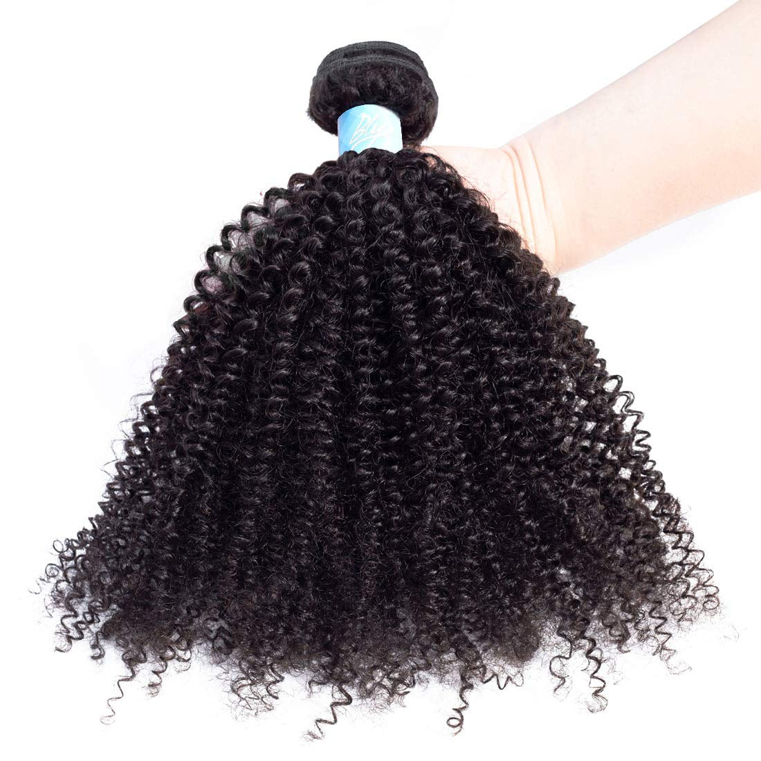 7A Mongolian Afro Kinky Curly Boho Human Braiding Hair 3 Bundles 18 20 22 Inch Unprocessed Hair Weave Weft Big Hair for African American Women Natural Color