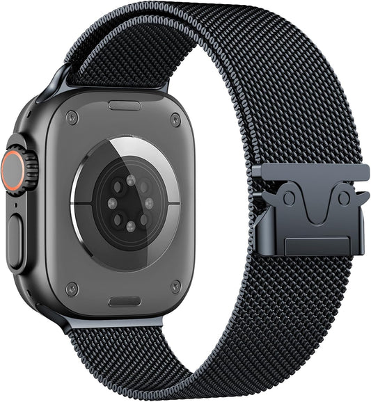 Milanese Mesh Loop Compatible with Apple Watch Band 40Mm 41Mm 38Mm 42Mm Series 10 9 8 7 SE 6 5 4 3 2 1 Men & Women, Stainless Steel Wider Metal Strap with Magnetic Clasp for Iwatch Bands